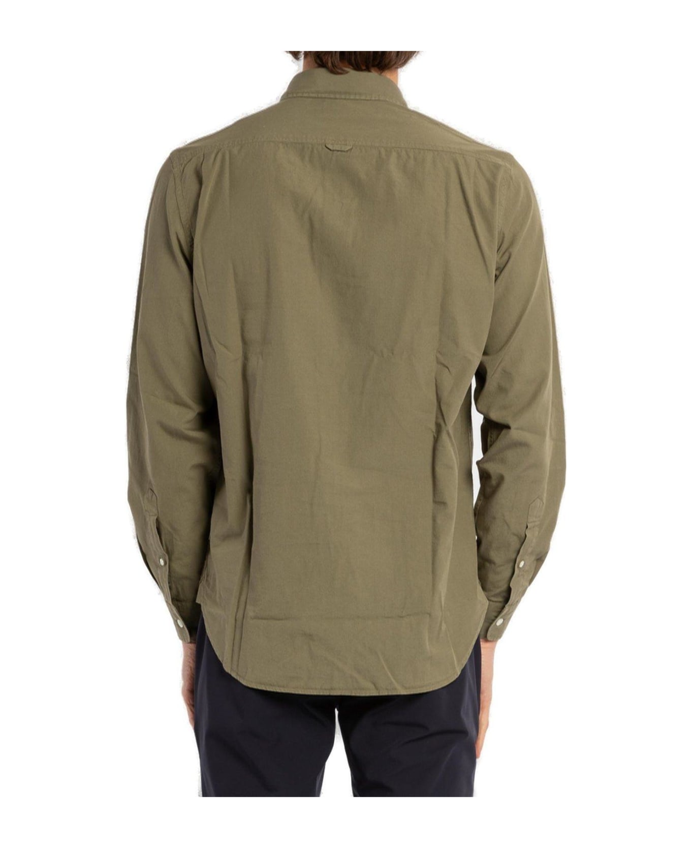 Woolrich Buttoned Long-sleeved Shirt Woolrich - GREEN シャツ