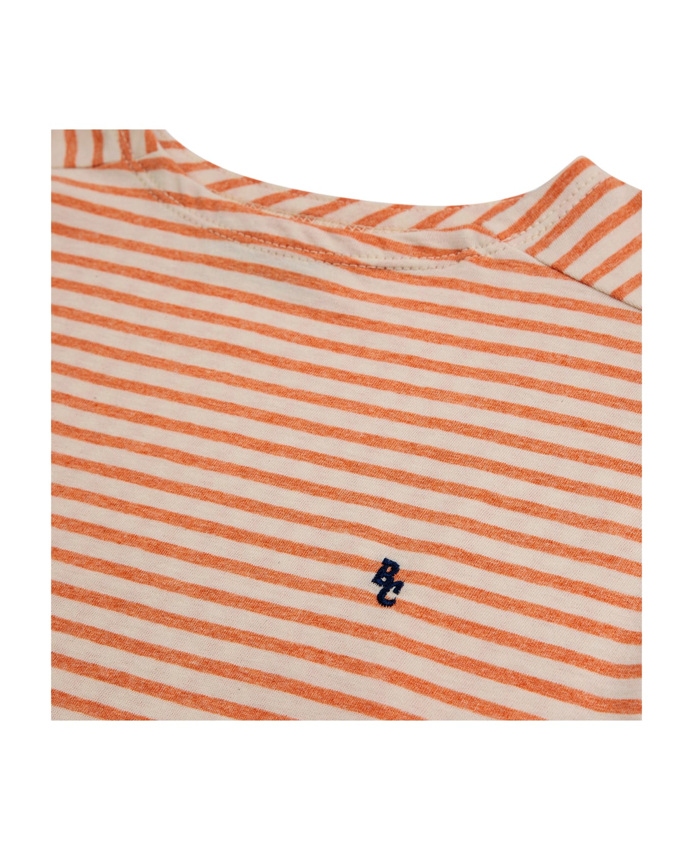 Bobo Choses Orange T-shirt For Kids With Stripes - Orange