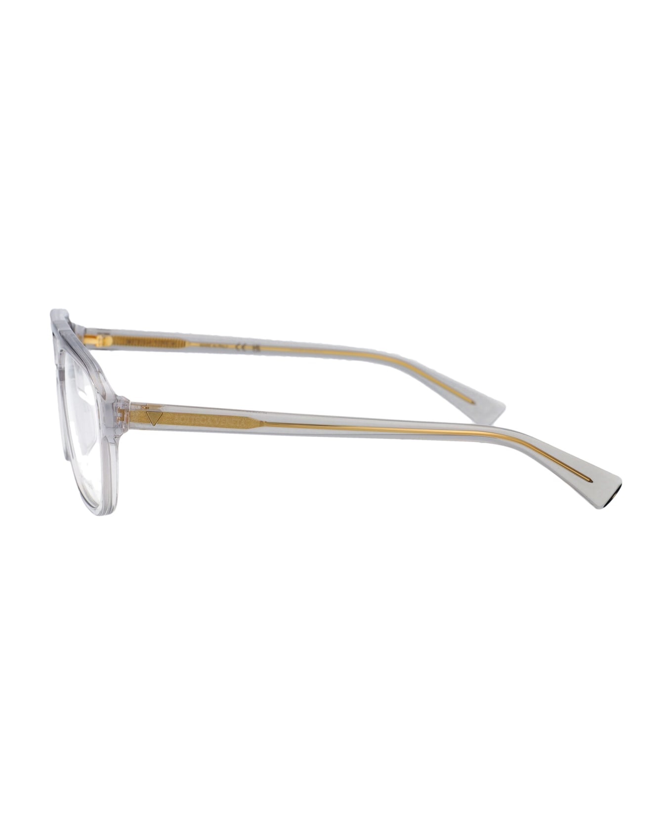 Bottega Veneta Eyewear Bv1294o Glasses - 004 GREY GREY TRANSPARENT アイウェア