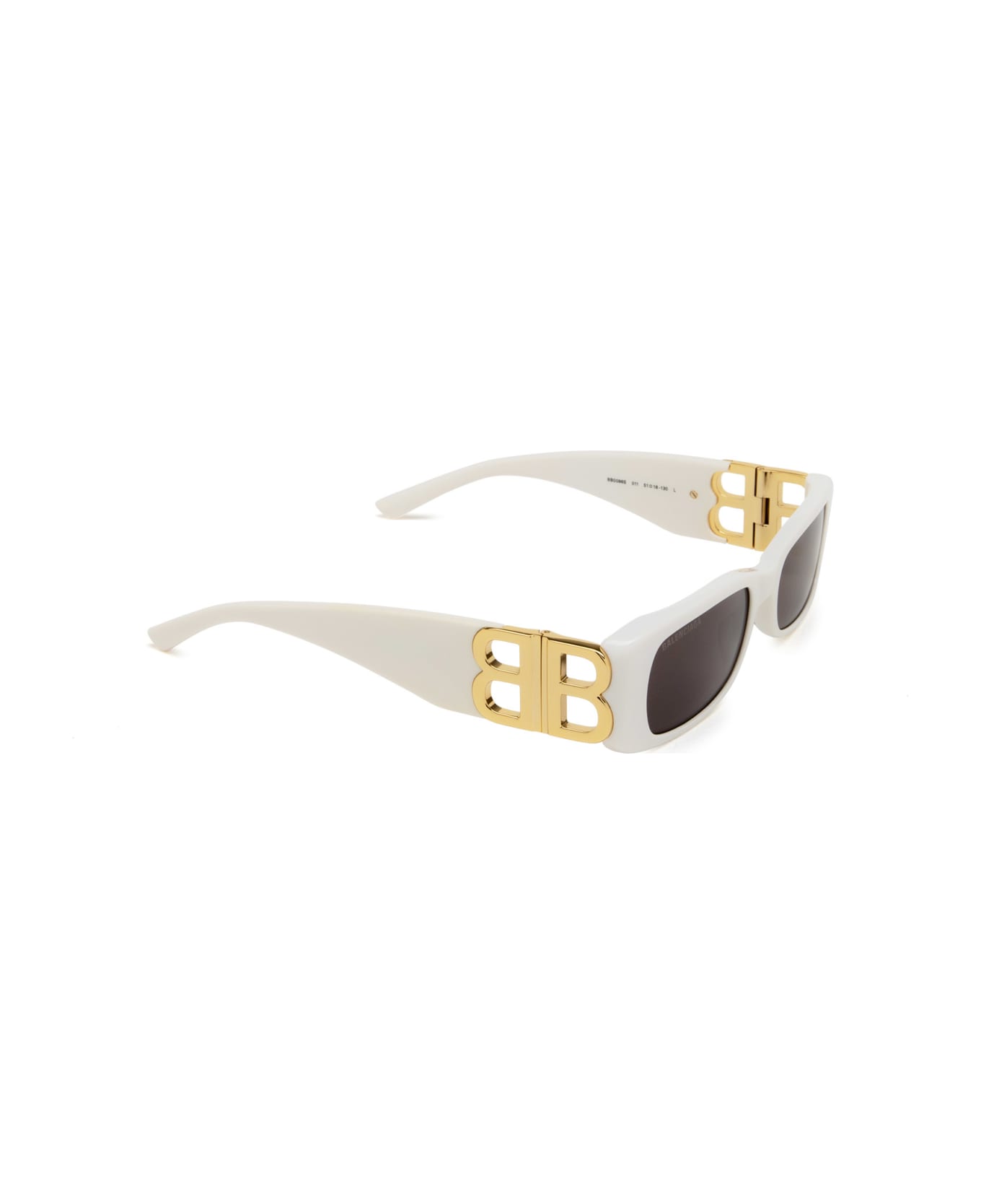 Balenciaga Eyewear Bb0096s Sunglasses - 011 WHITE GOLD GREY サングラス