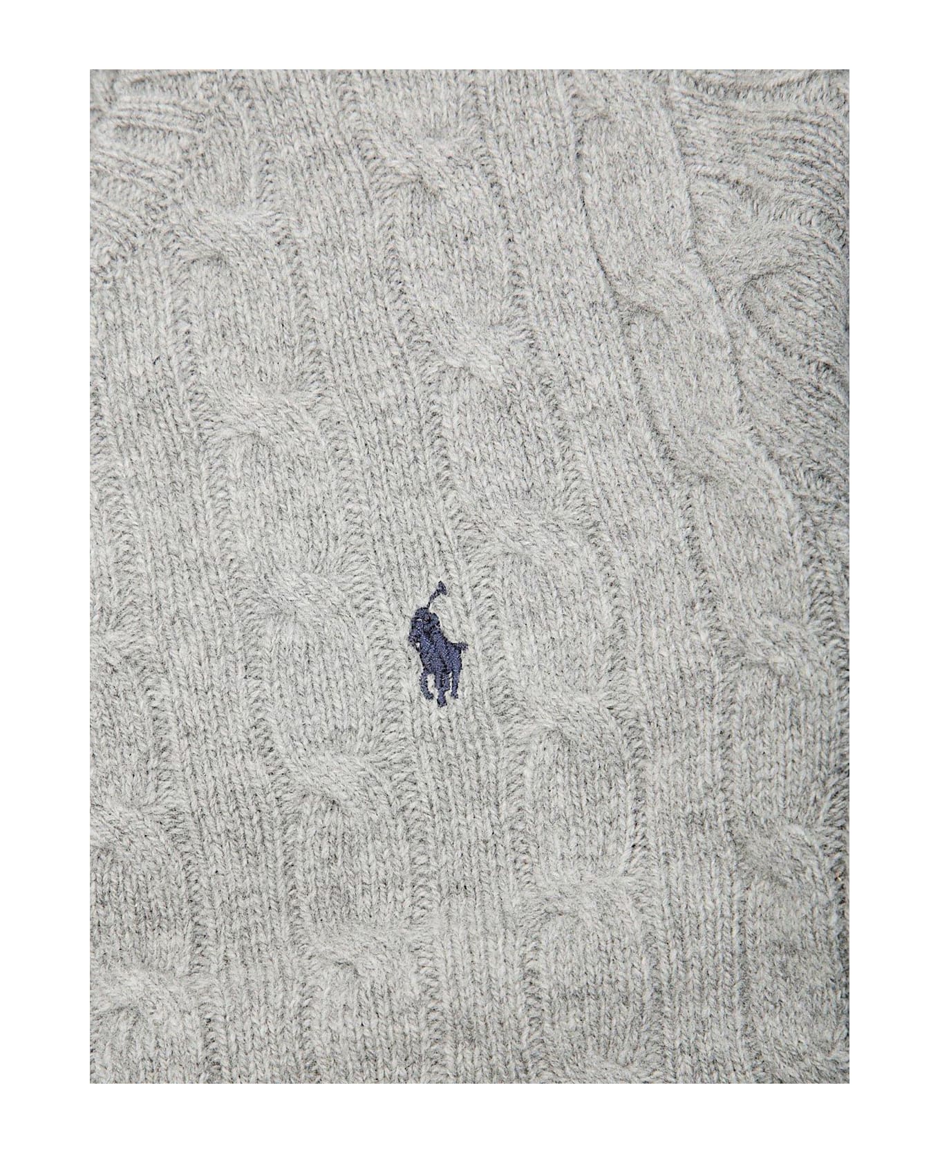 Ralph Lauren Logo Embroidered Long-sleeved Jumper - Grigio
