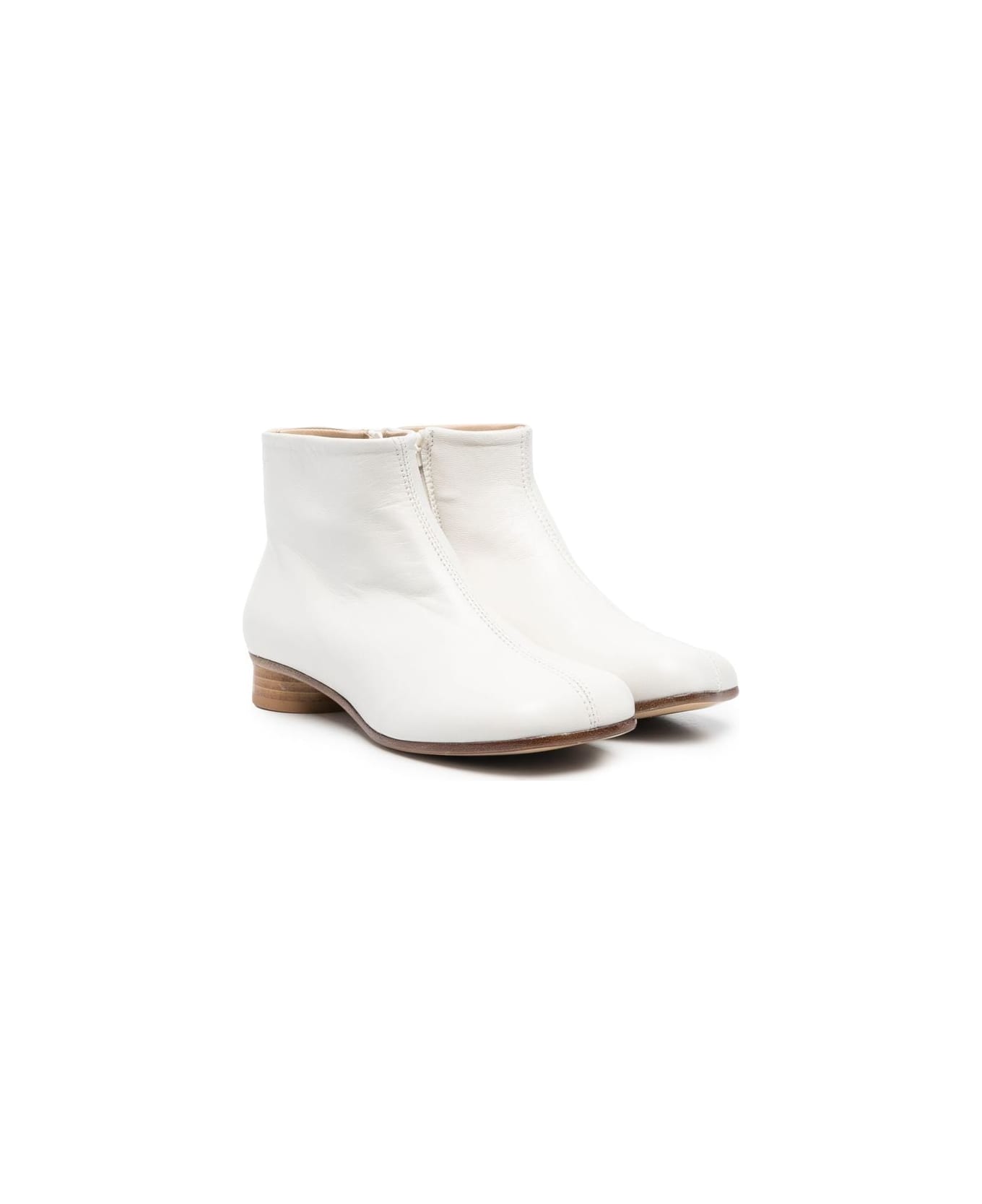 MM6 Maison Margiela White Ankle Boots - White