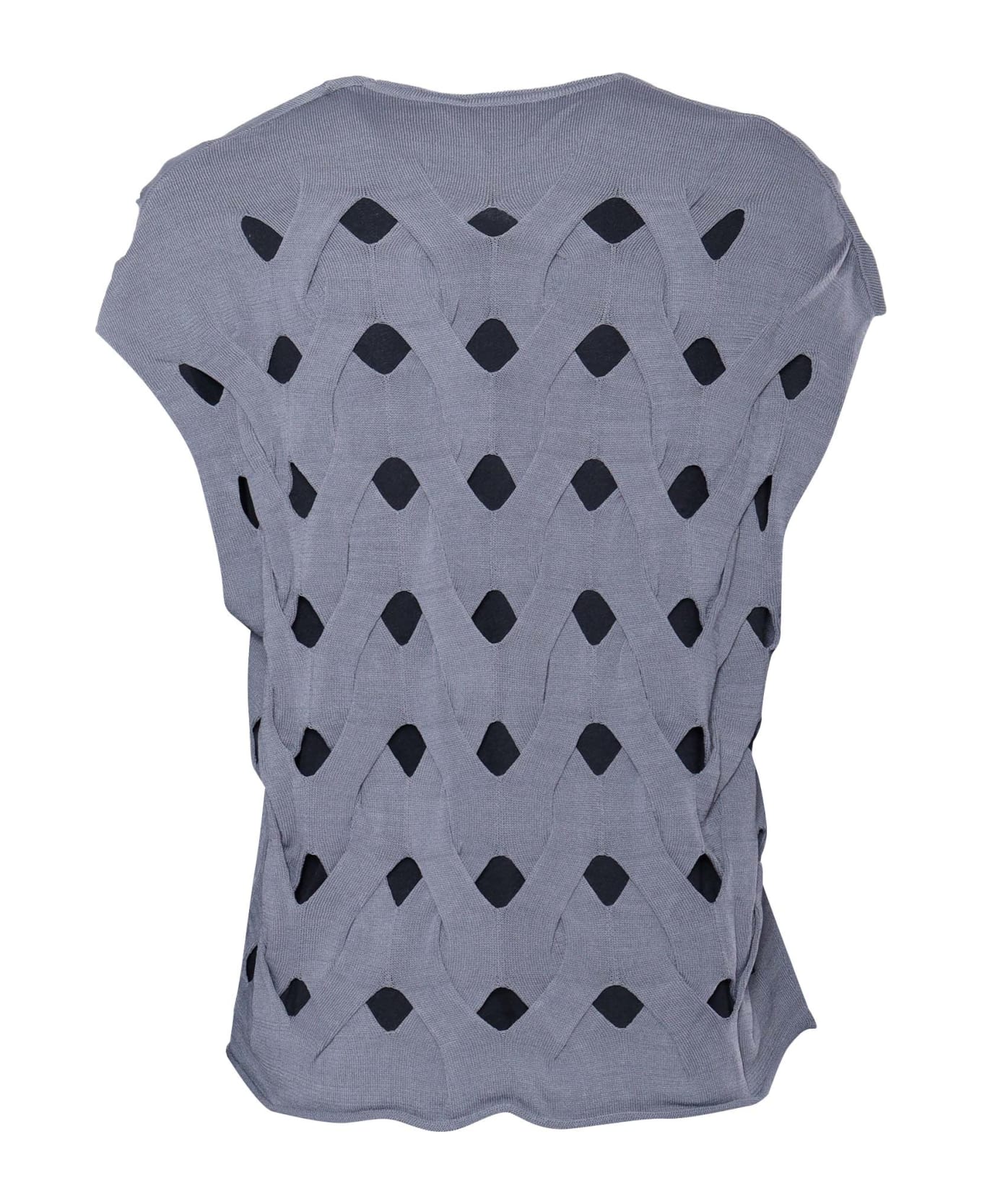 Kangra Grey Woven-stitch Vest - GREY