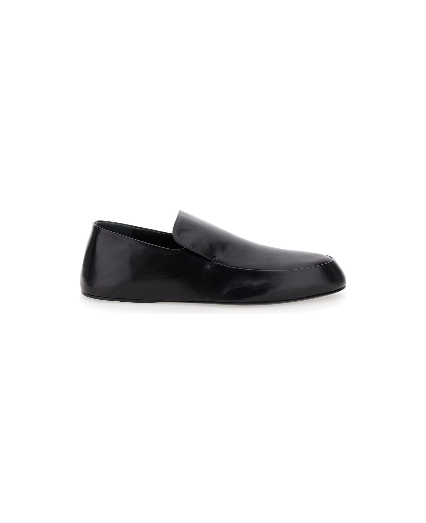 Jil Sander Black Leather Tripon Loafers - BLACK