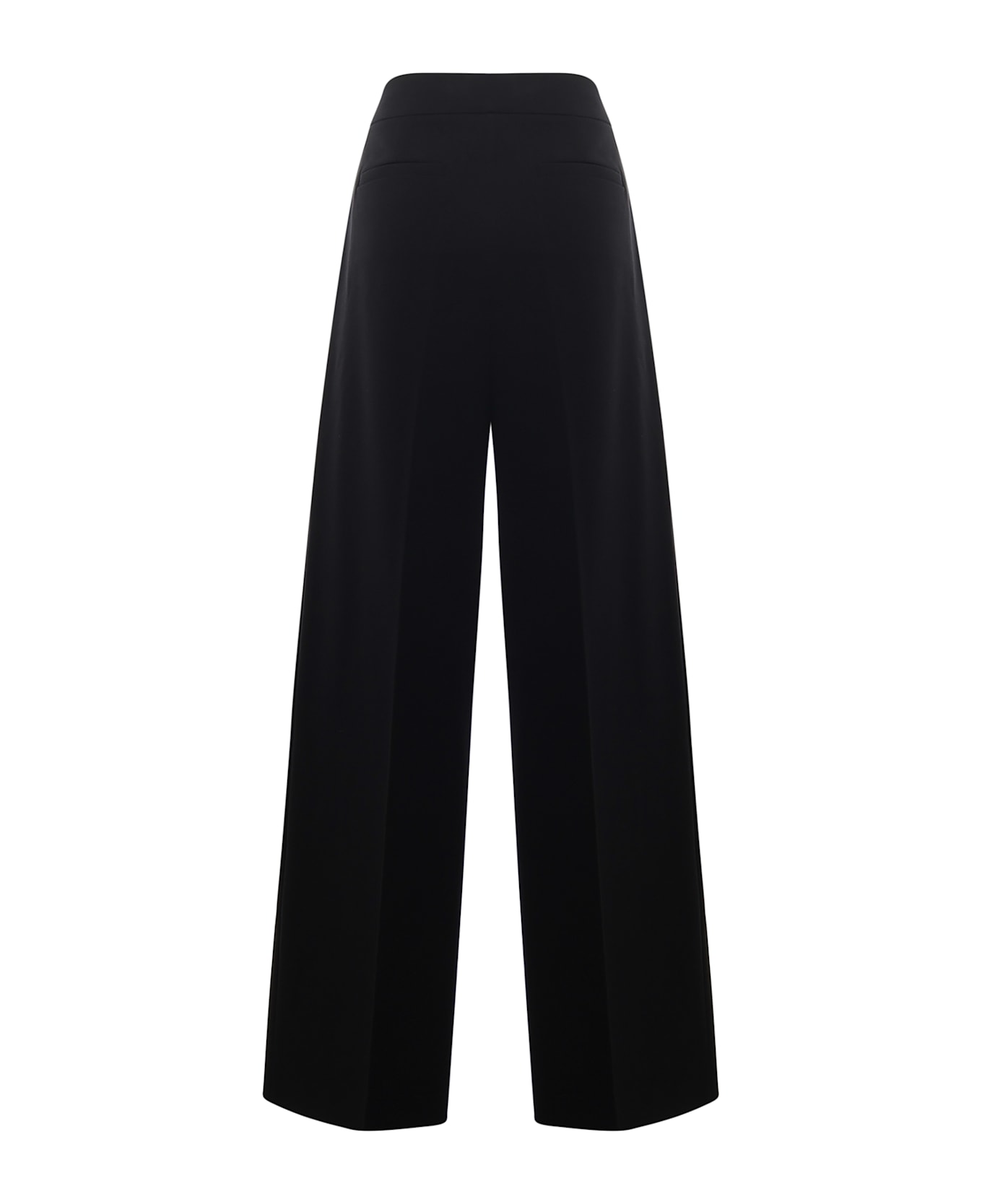 Genny Tailored Palazzo Trousers With X Detail - Black
