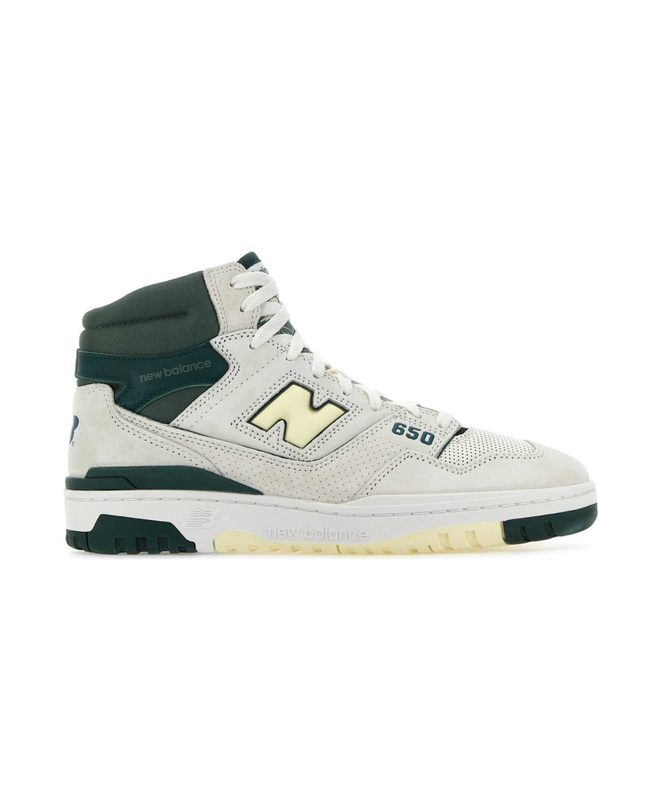 New Balance Multicolor Leather And Suede 650 Sneakers - GREENWHITE スニーカー