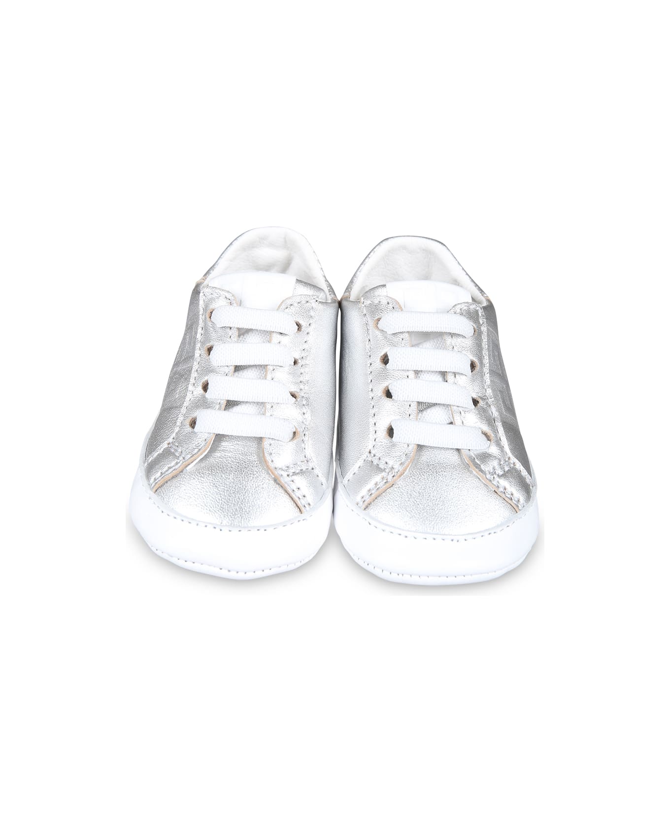 Givenchy Silver Sneakers For Baby Girl With Iconic 4g Motif - Silver