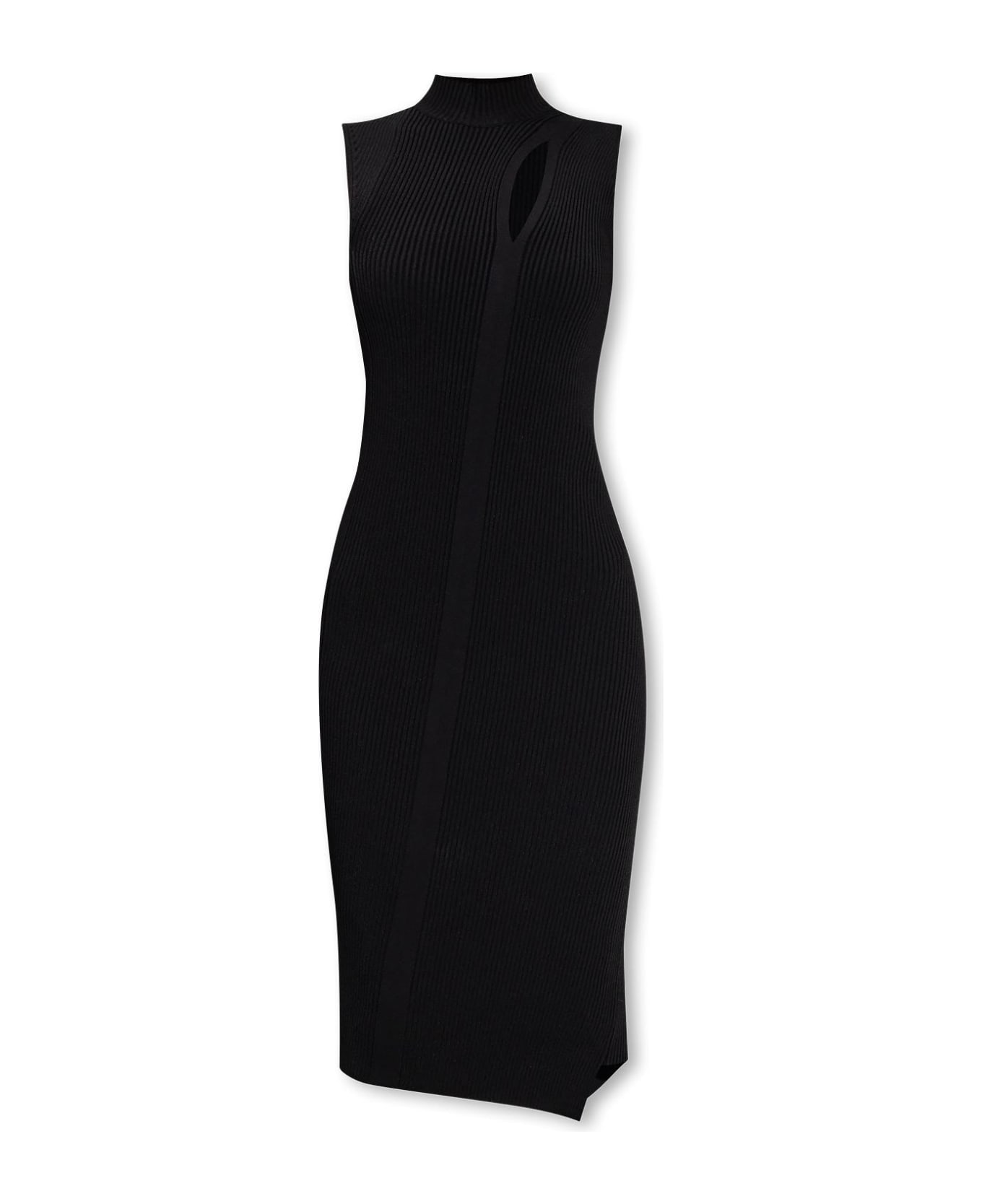 Versace 'la Vacanza' Collection Ribbed Dress - Black