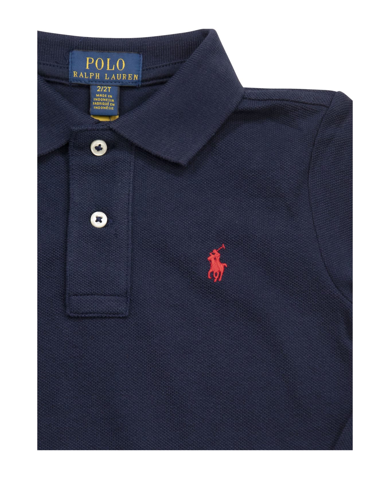 Polo Ralph Lauren Long-sleeved Pique Polo Shirt - Navy