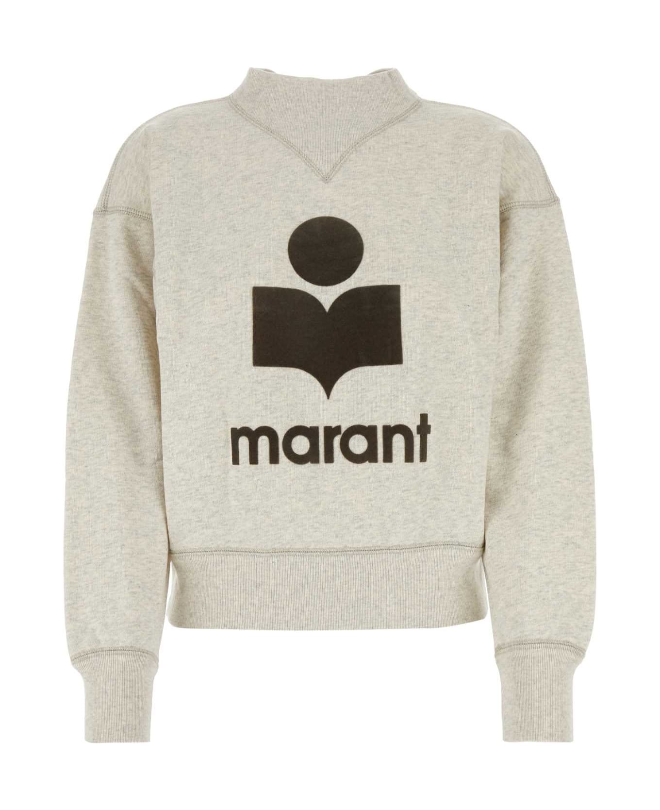 Marant Étoile Melange Grey Cotton Moby Sweatshirt - ECRUKHAKI