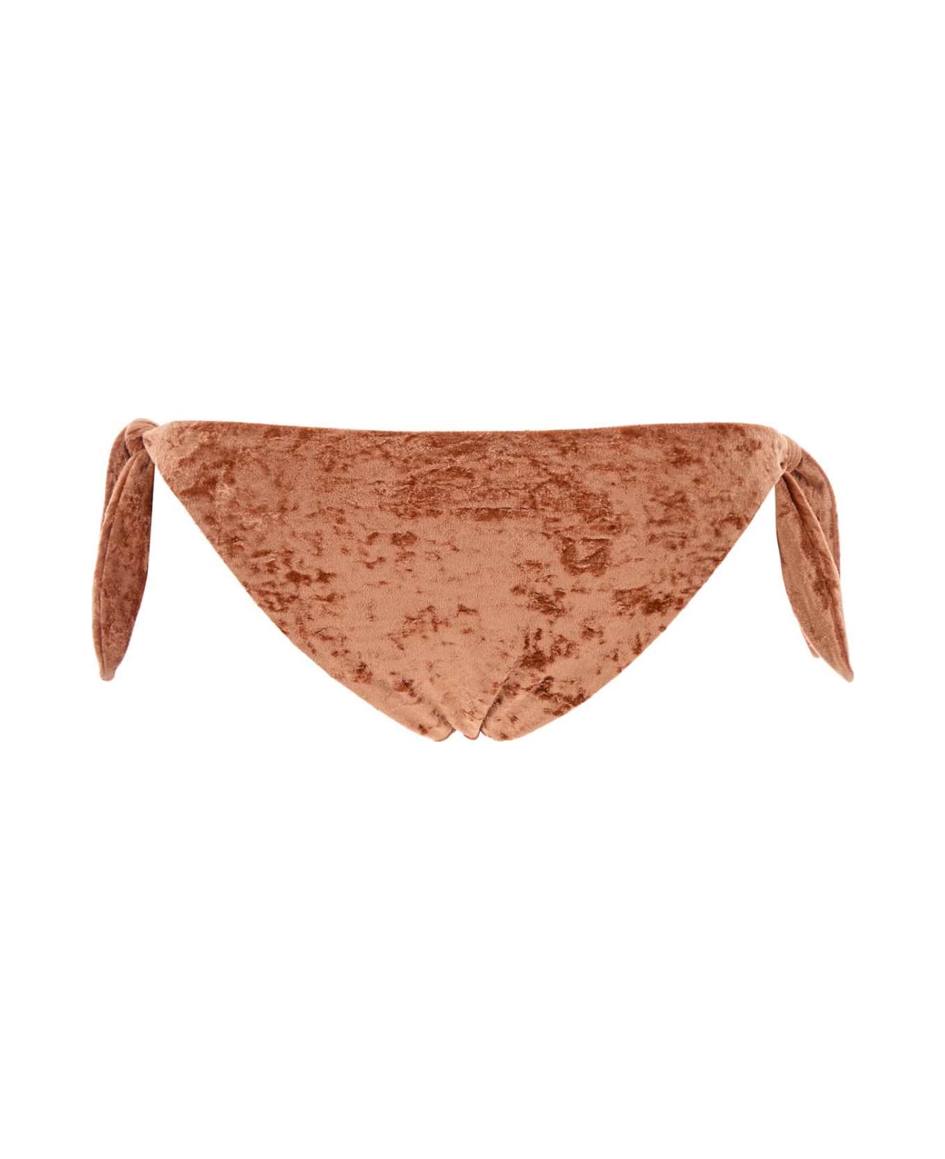 Chloé Peach Stretch Velvet Bikini Slip - WOODENORANGE