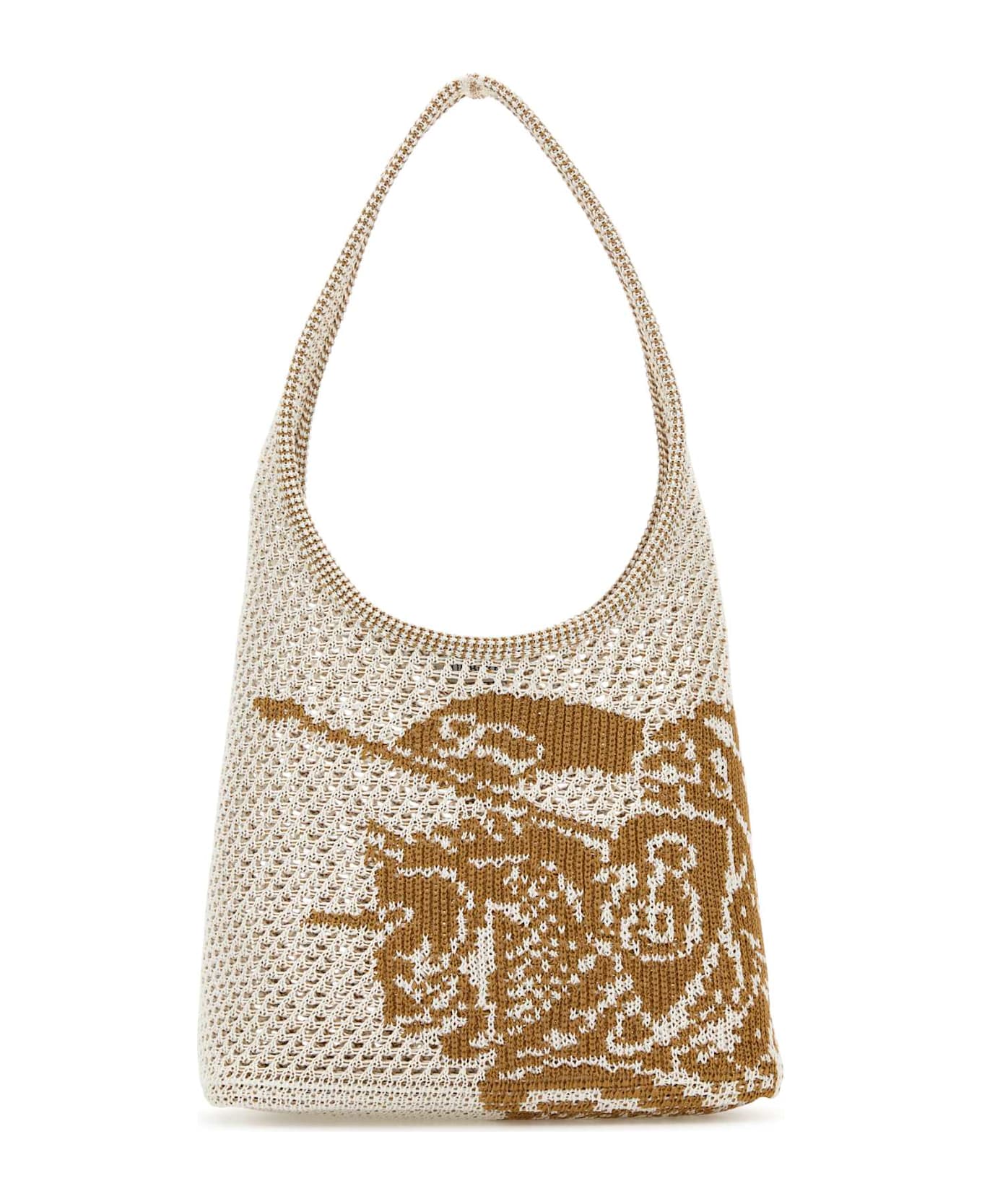 Burberry White Crochet Shoulder Bag - WHITESAND