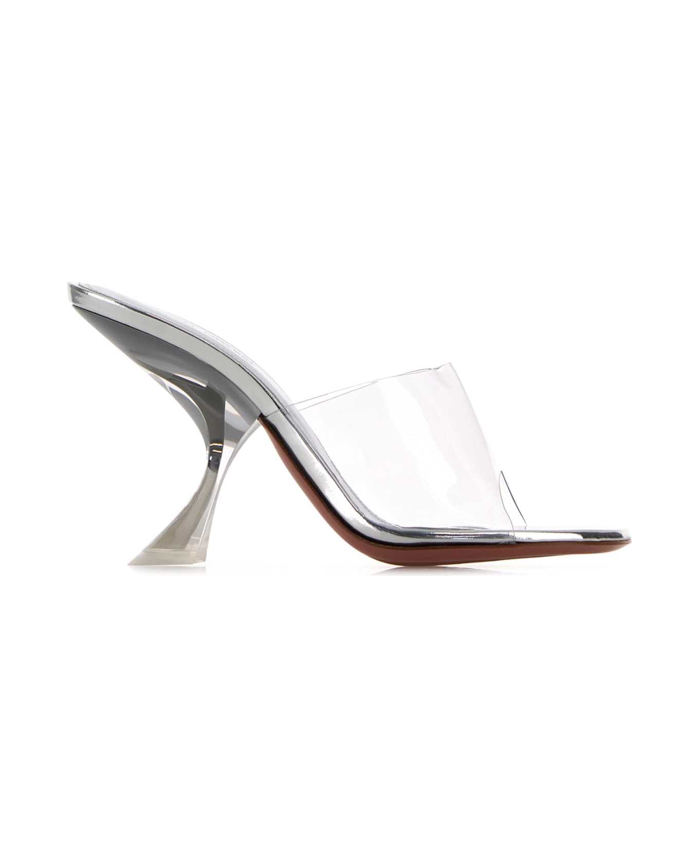 Amina Muaddi Transparent Pvt Taylor Mules - PVCTRANSPARENT
