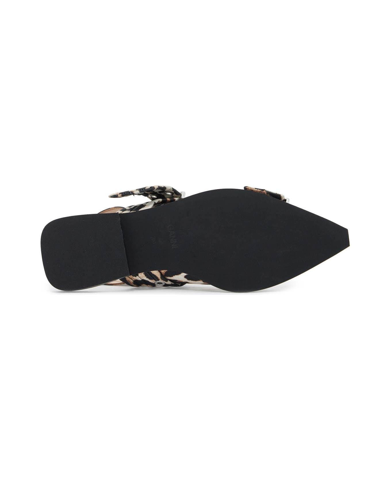 Ganni Feminine Buckle Ballerinas - LEOPARD (Brown)