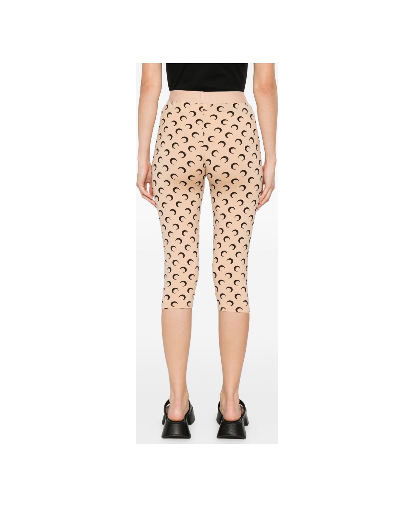 Marine Serre Moon Recycled Jersey Capri Pants - Beige