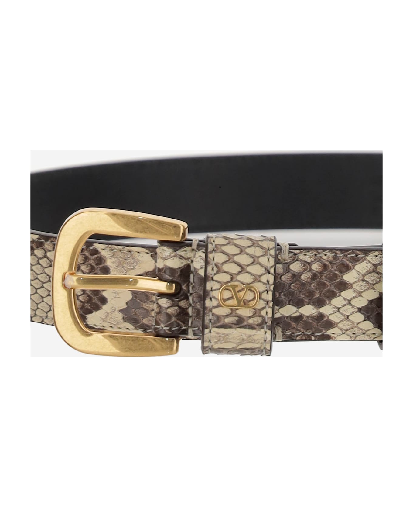 Valentino Garavani Python Leather Belt - Red