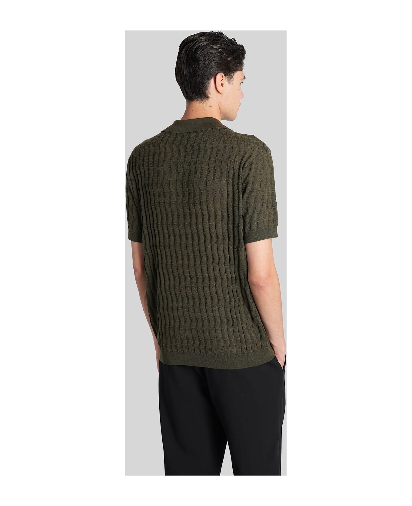 Emporio Armani Polo In Green Acrylic - green
