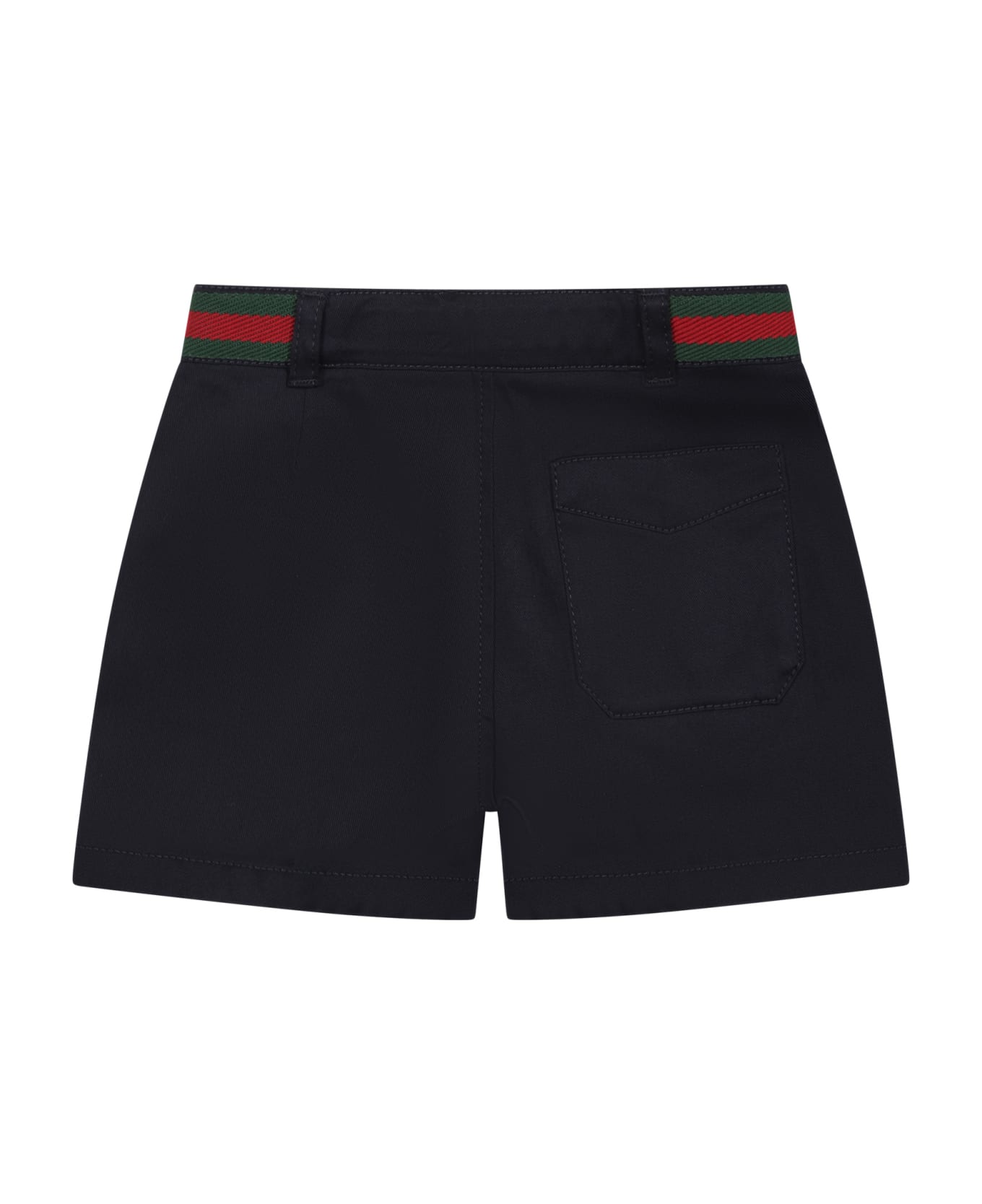 Gucci Blue Shorts For Baby Boy With Web Detail - Blue