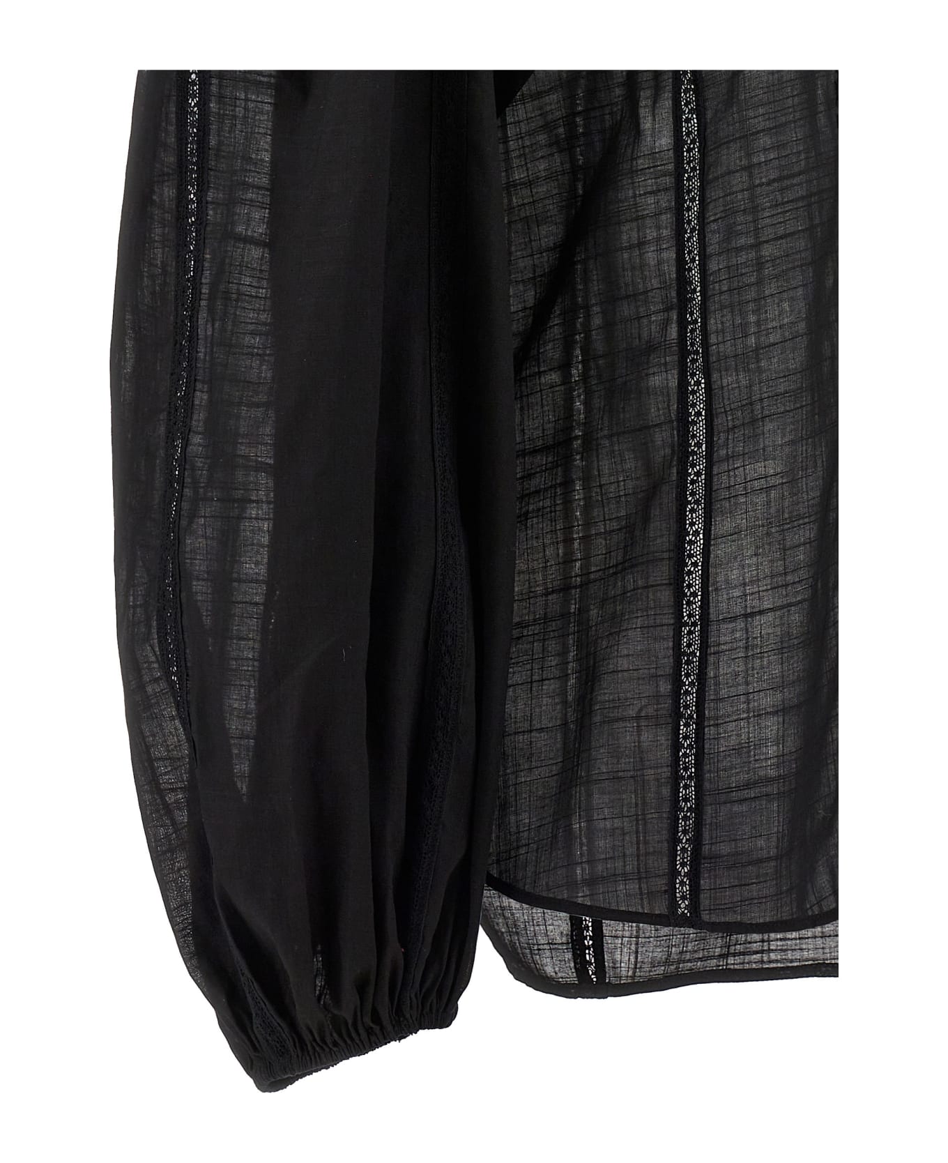 Zimmermann 'halliday Lace Trim' Shirt - Black