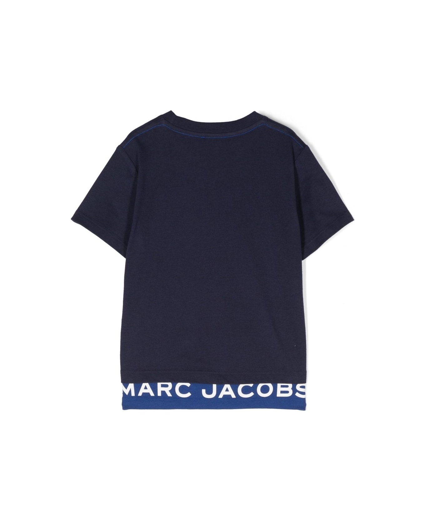 Little Marc Jacobs Marc Jacobs T-shirt Blu Con Pannelli A Contrasto In Jersey Di Cotone Bambino - Blu