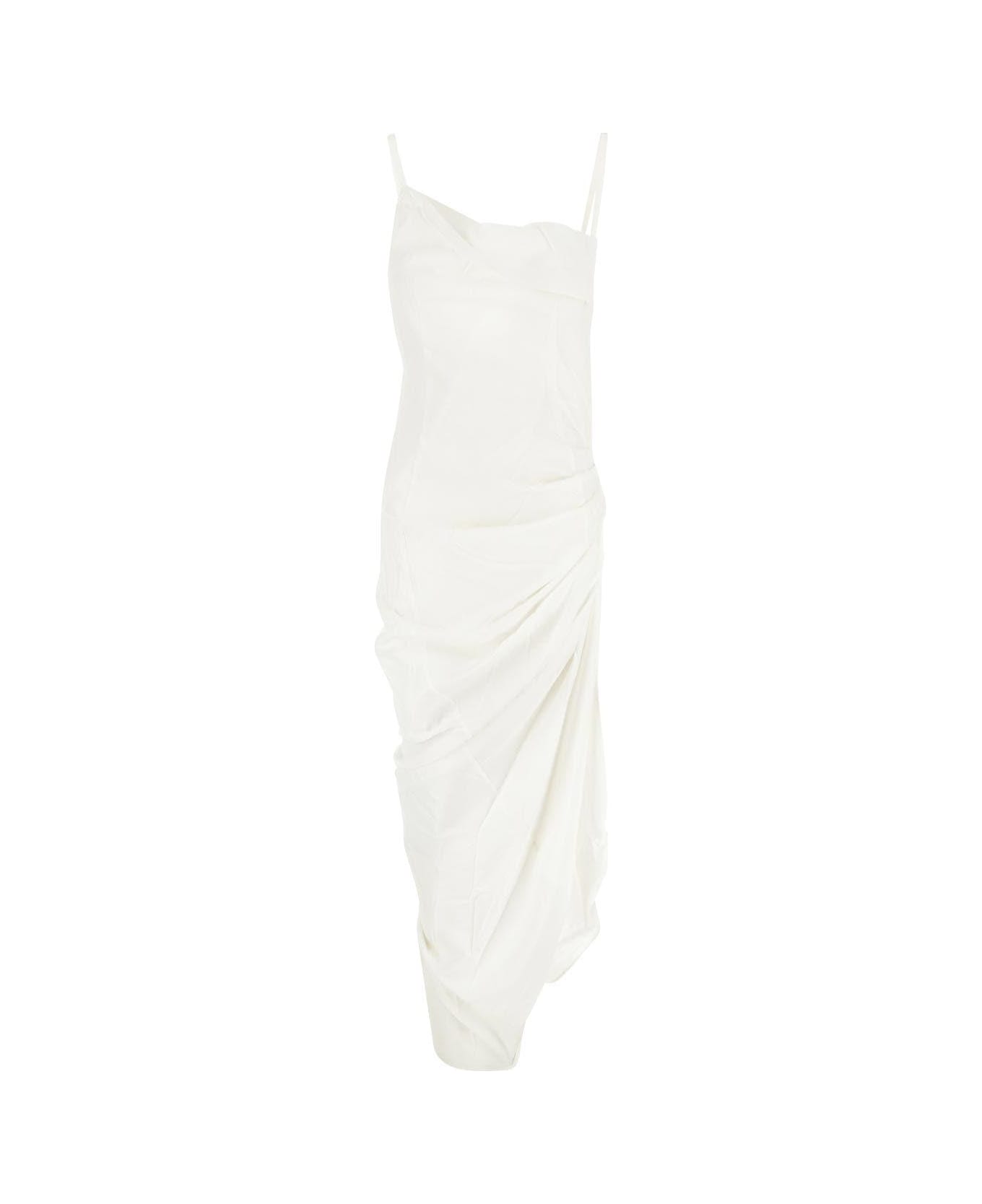 Jacquemus Asymmetric Midi Dress - WHITE