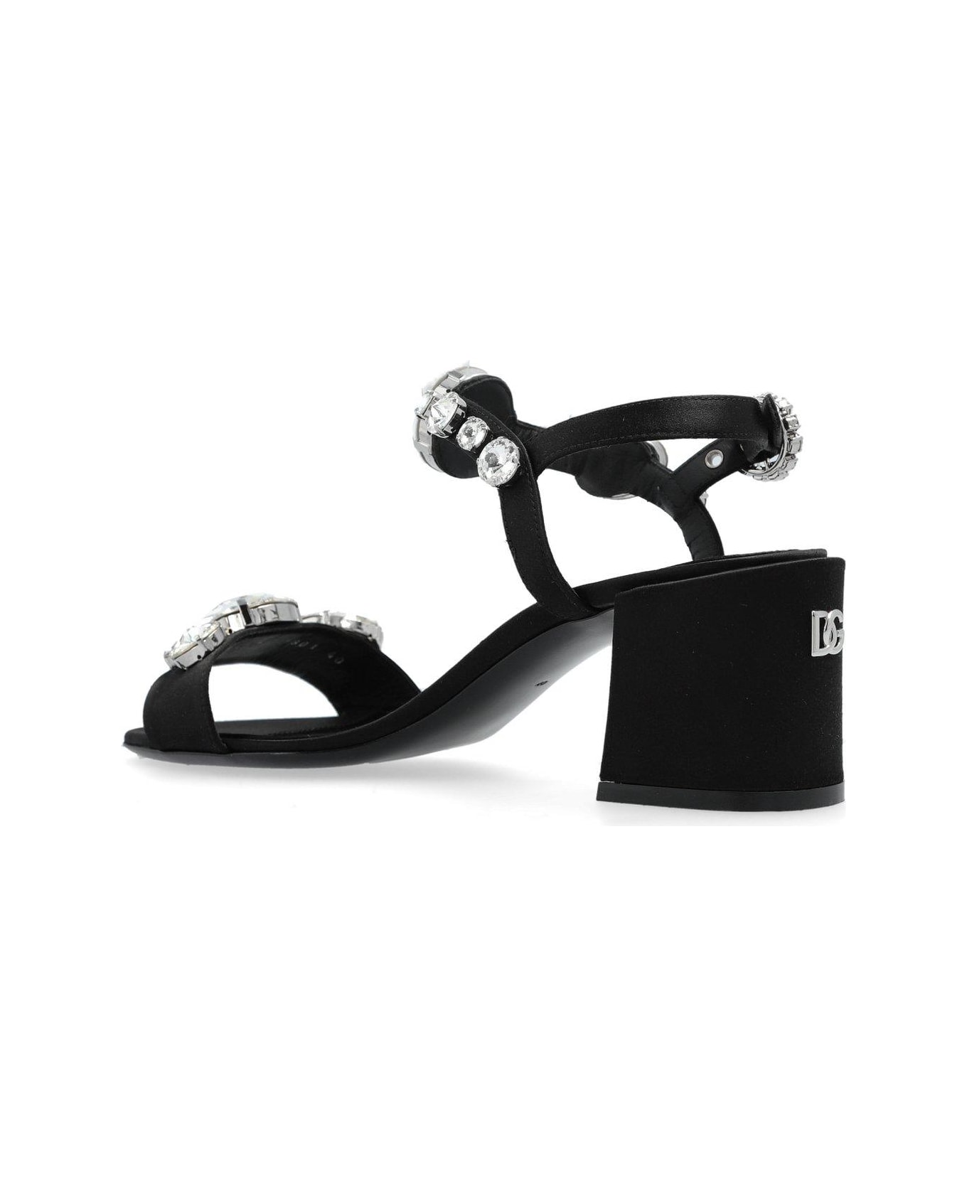 Dolce 
Gabbana Gemstone Embellishment Heeled Sandals - Nero Crystal