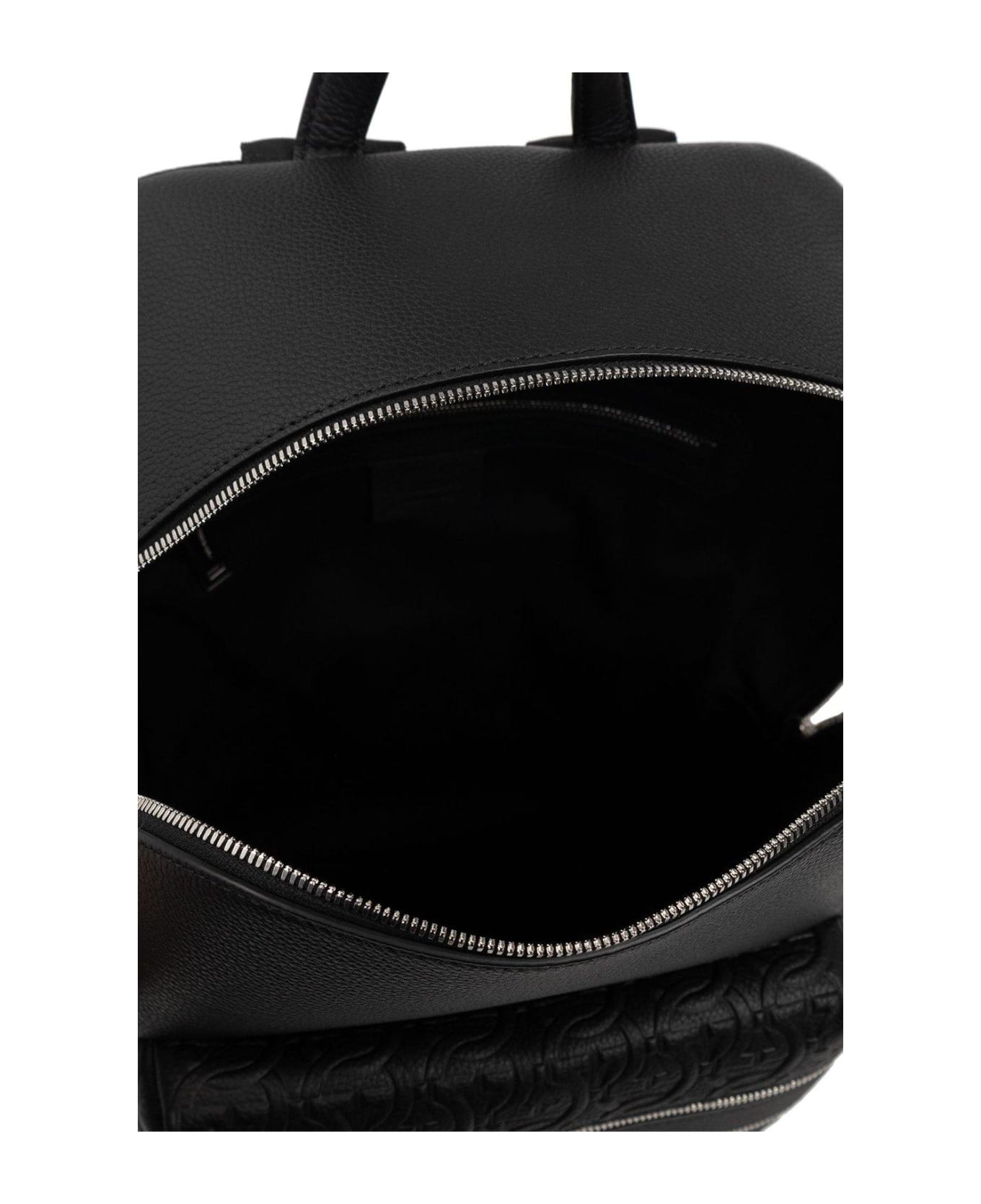 Ferragamo Logo-embossed Zipped Backpack - Black