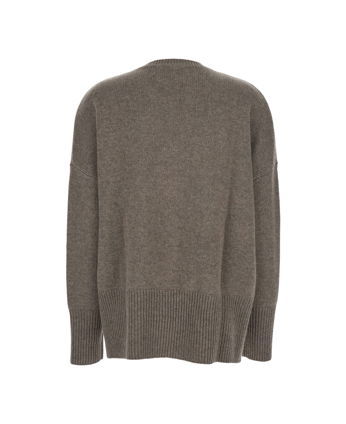Lisa Yang 
mila
 Grey Sweater With Ribbed Trim In Cashmere Woman - Brown