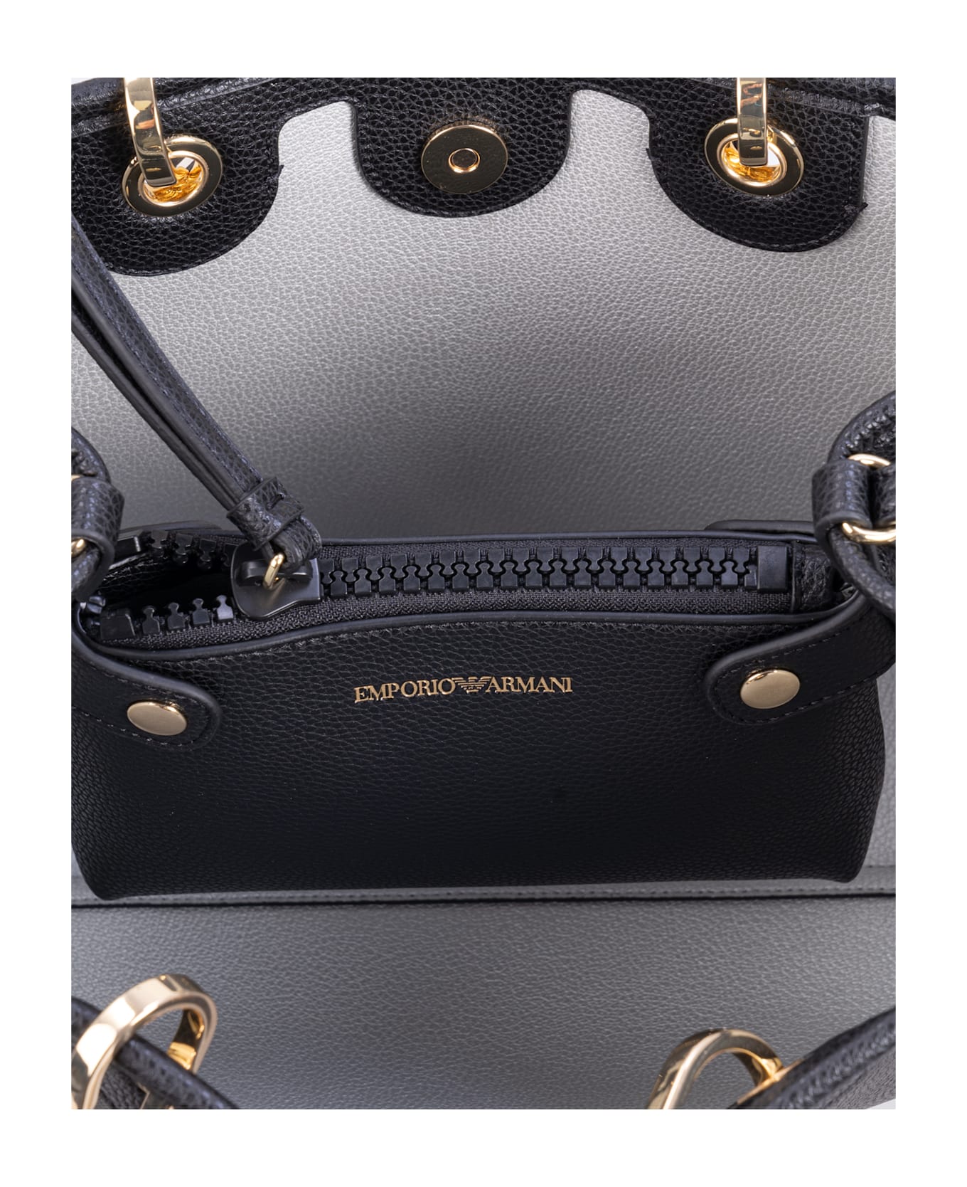 Emporio Armani Myea Logo Stamp Shopping Bag - Black