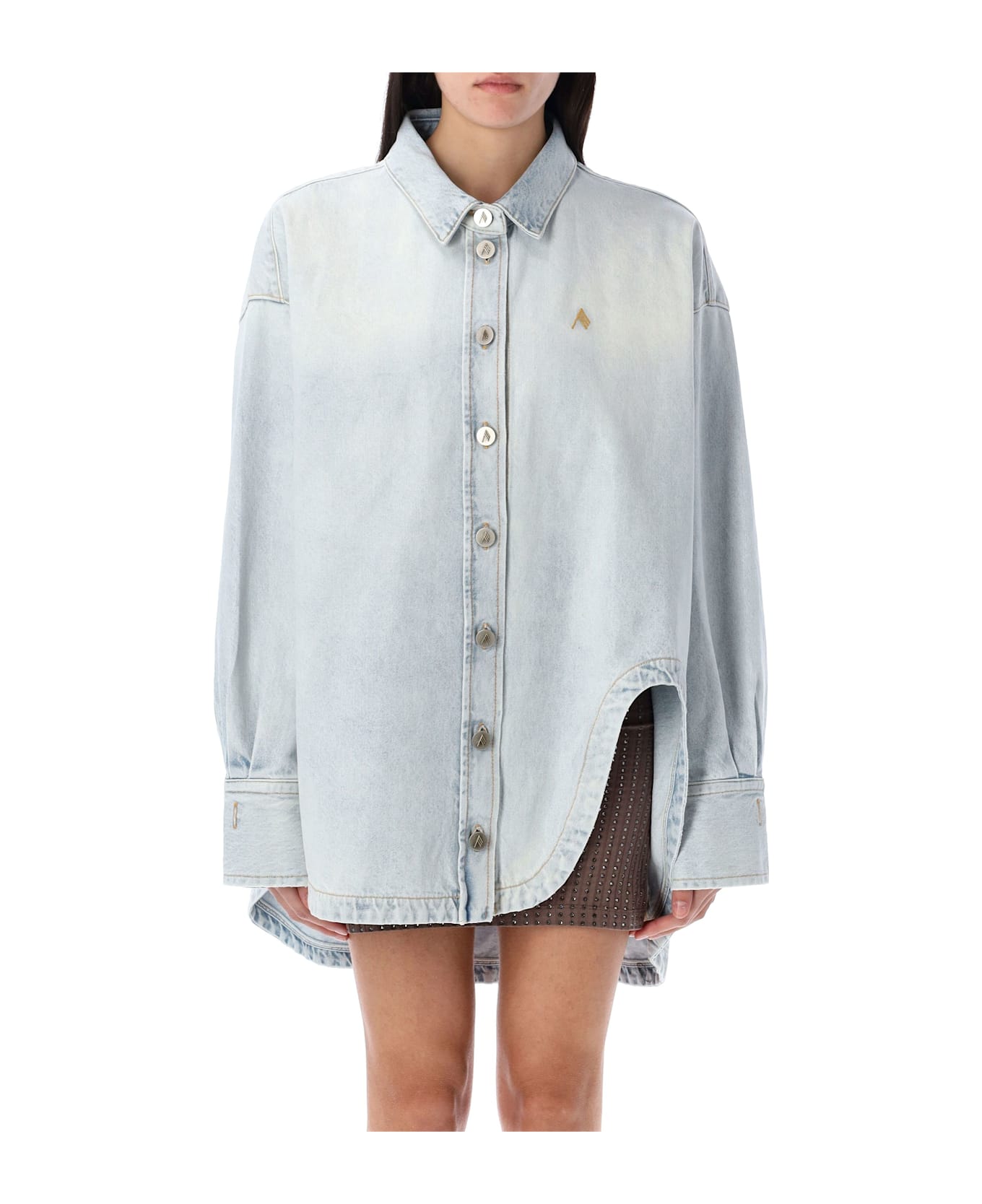The Attico Diana Denim Shirt - SKY BLUE