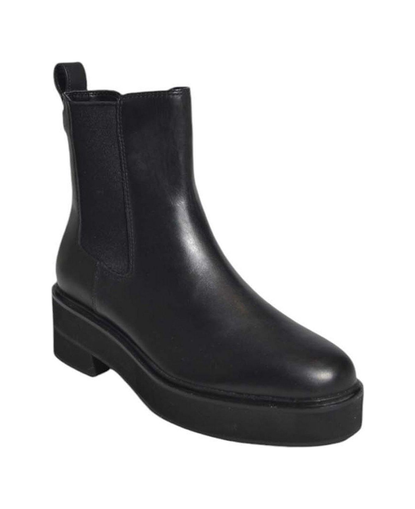 Ralph Lauren Round-toe Slip-on Boots - Black
