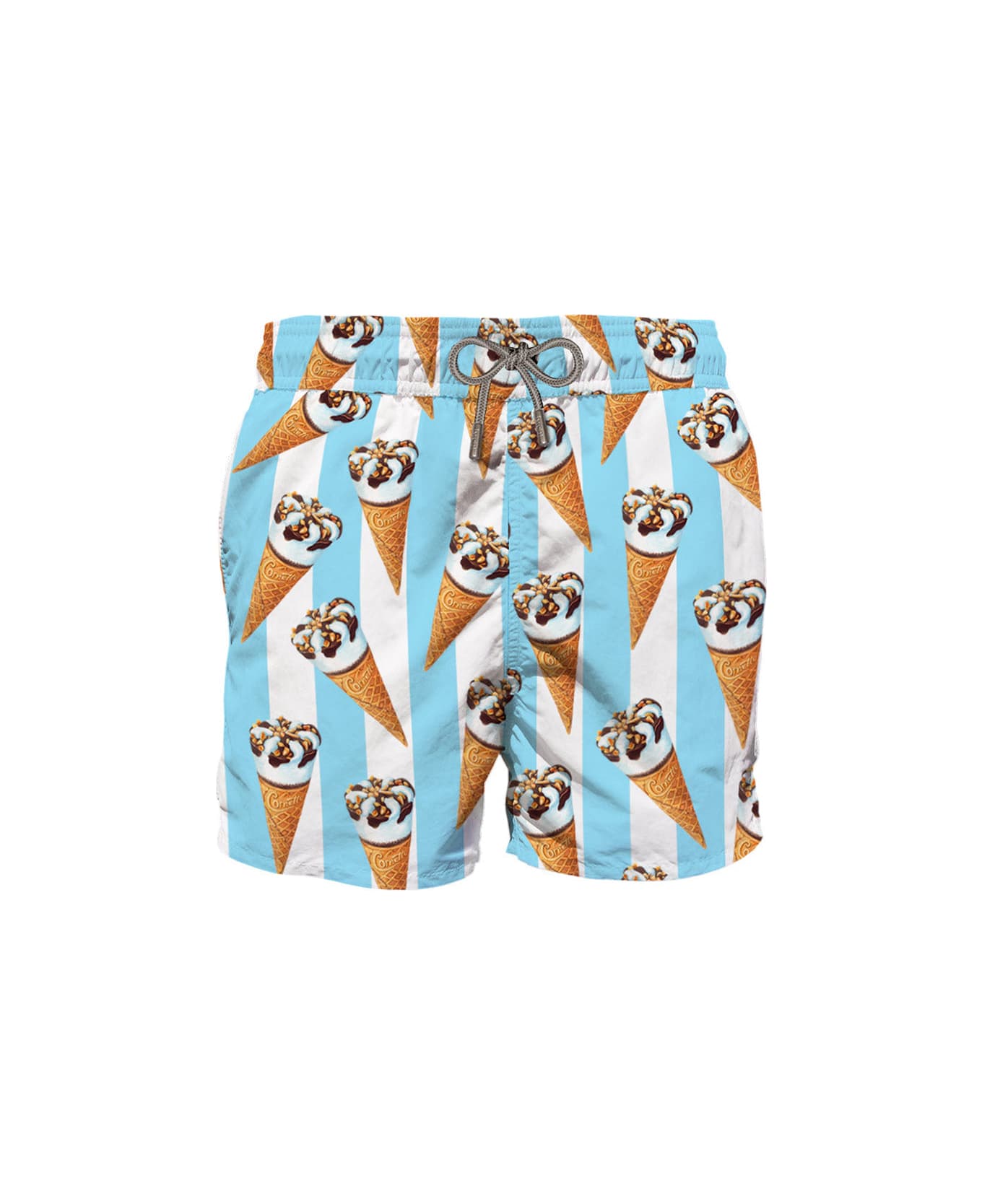 MC2 Saint Barth Man Classic Swim Shorts With Cornetto Print | Algida® Special Edition - BLUE