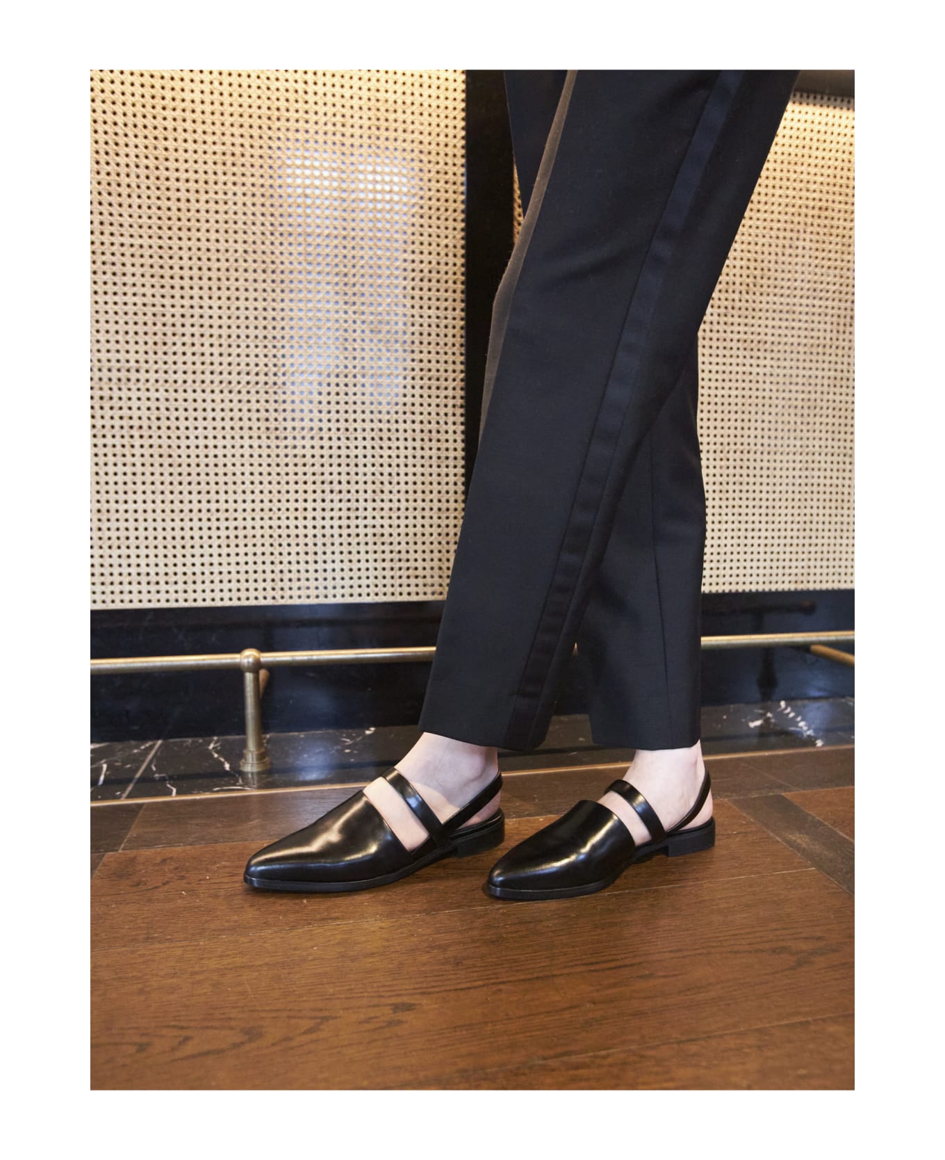 CB Made in Italy Leather Flats Vega - Black