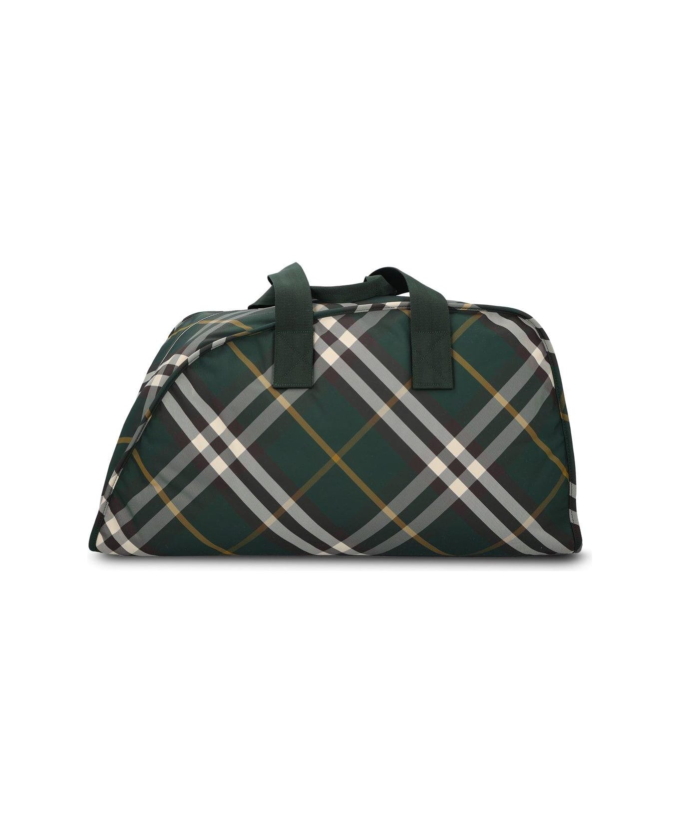 Burberry Large Shield Check-pattern Zipped Duffle Bag - Green トートバッグ