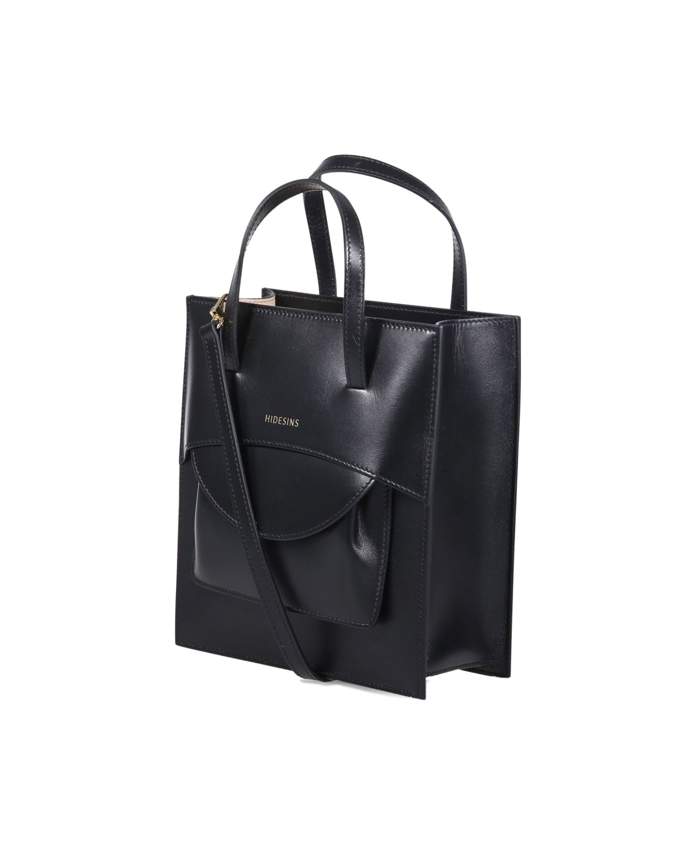 Hidesins Flap Leather Mini Bag - Black