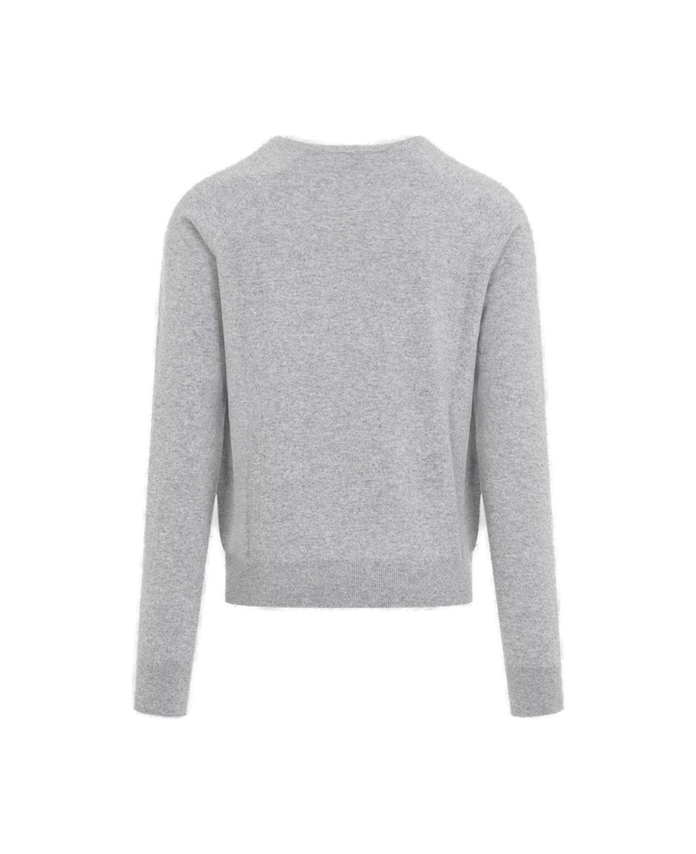 Saint Laurent Cassandre Crewneck Jumper - Gris Chine