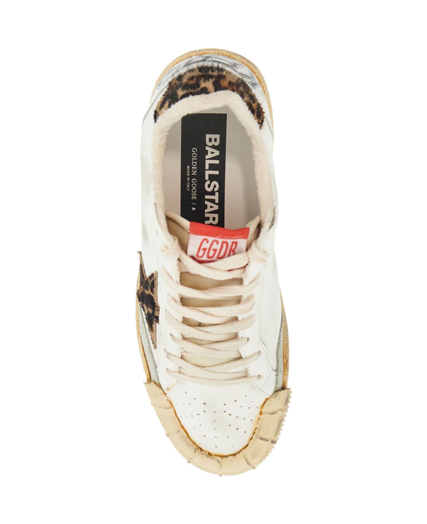 Golden Goose Ball Star Sneakers By - CREAM/BEIGE BROWN LEO/WHITE (White)