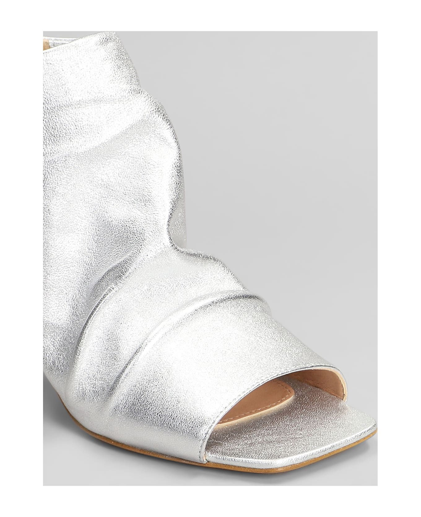 The Seller High Heels Ankle Boots In Silver Leather - silver