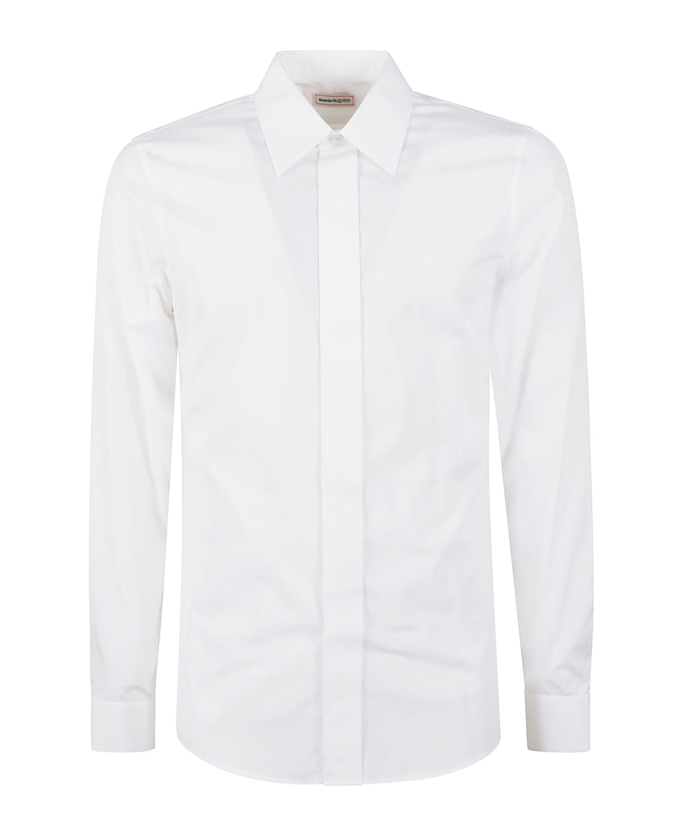 Alexander McQueen Round Hem Plain Slim Shirt - White シャツ
