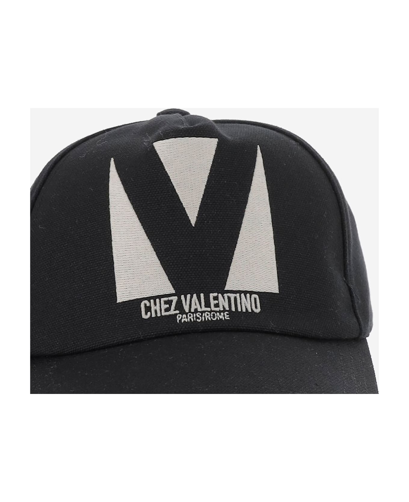 Valentino Garavani Chez Valentino Cotton Baseball Hat With Embroidery - WHITE