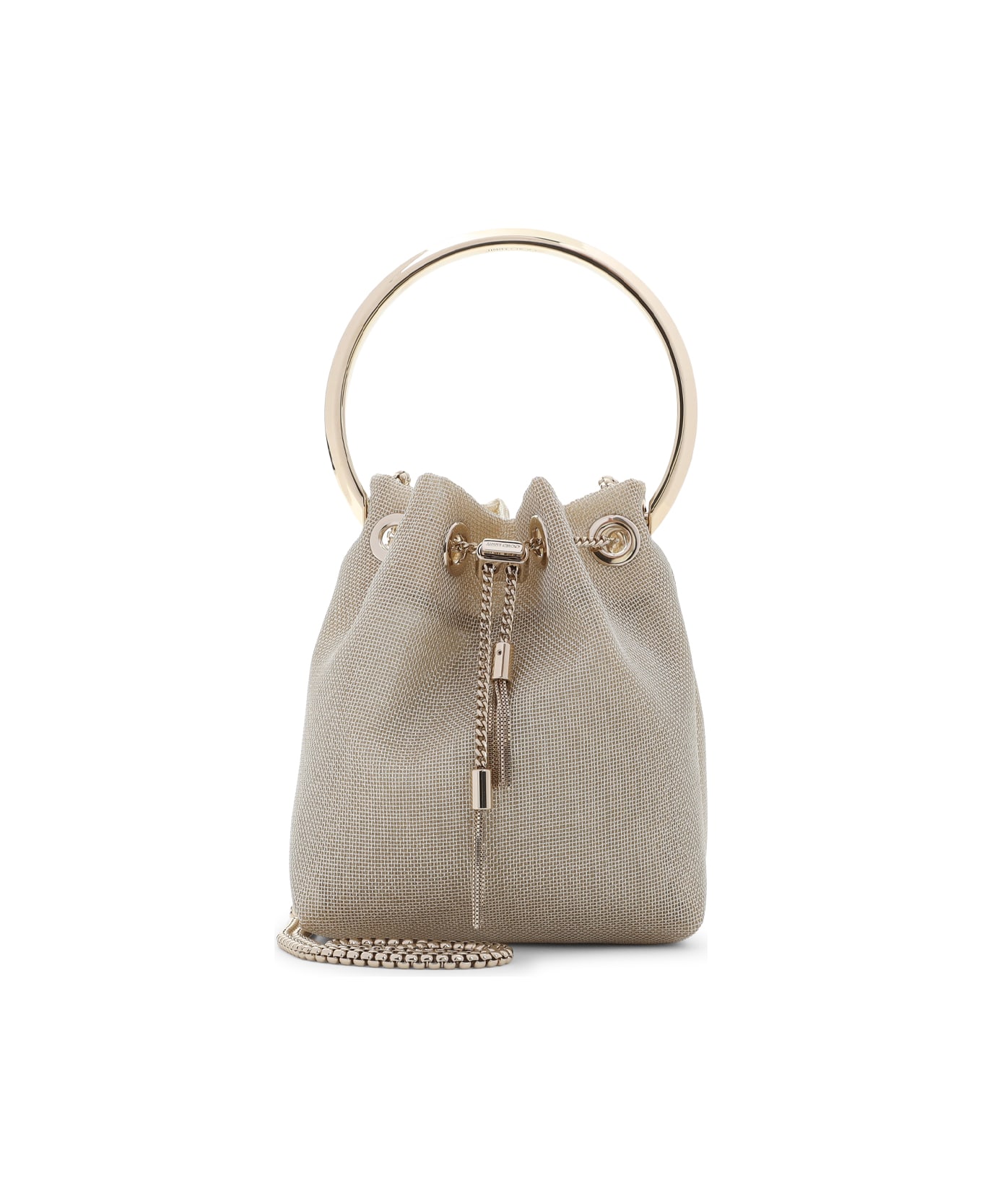Jimmy Choo Bon Bon Metallic Mesh Handbag - Champagne Light Gold