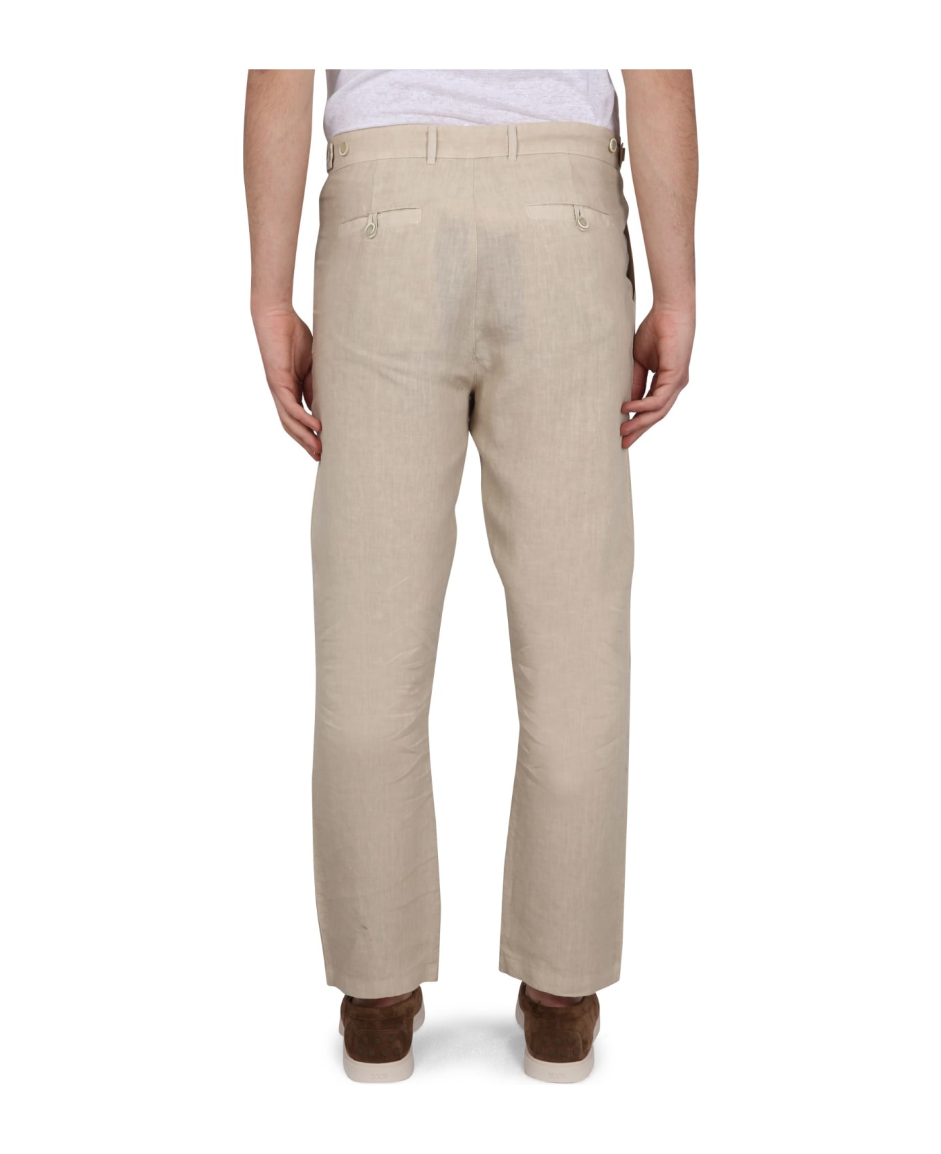 120% Lino Linen Pants - MARRONE