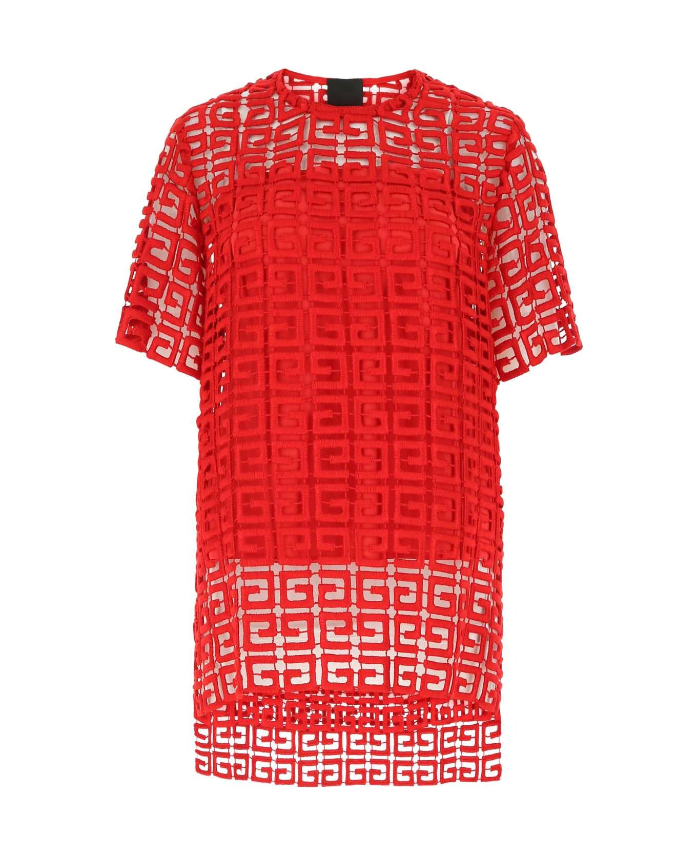 Givenchy Red Viscose Blend Oversize Top - 600