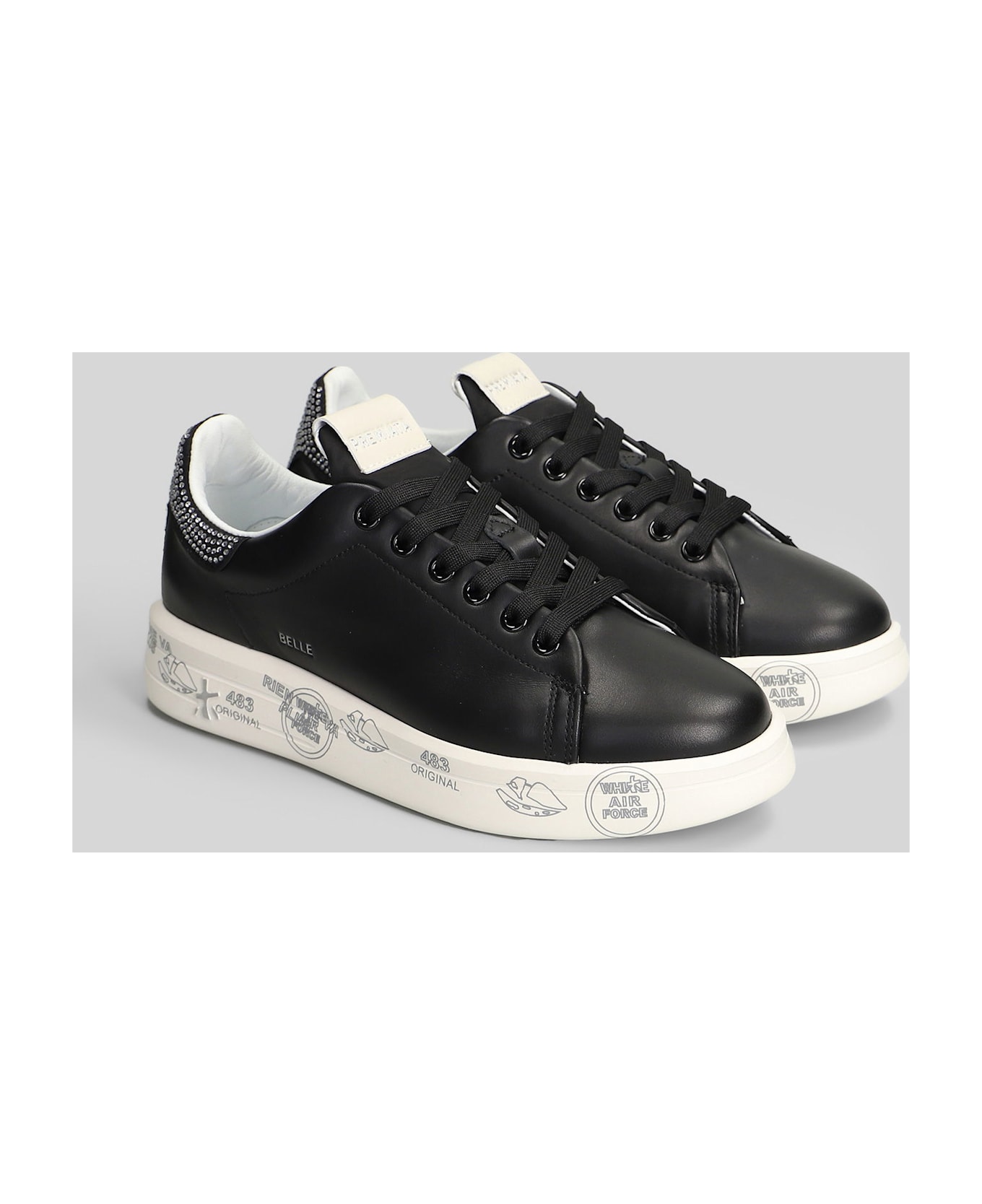 Premiata Belle Sneakers In Black Leather - black