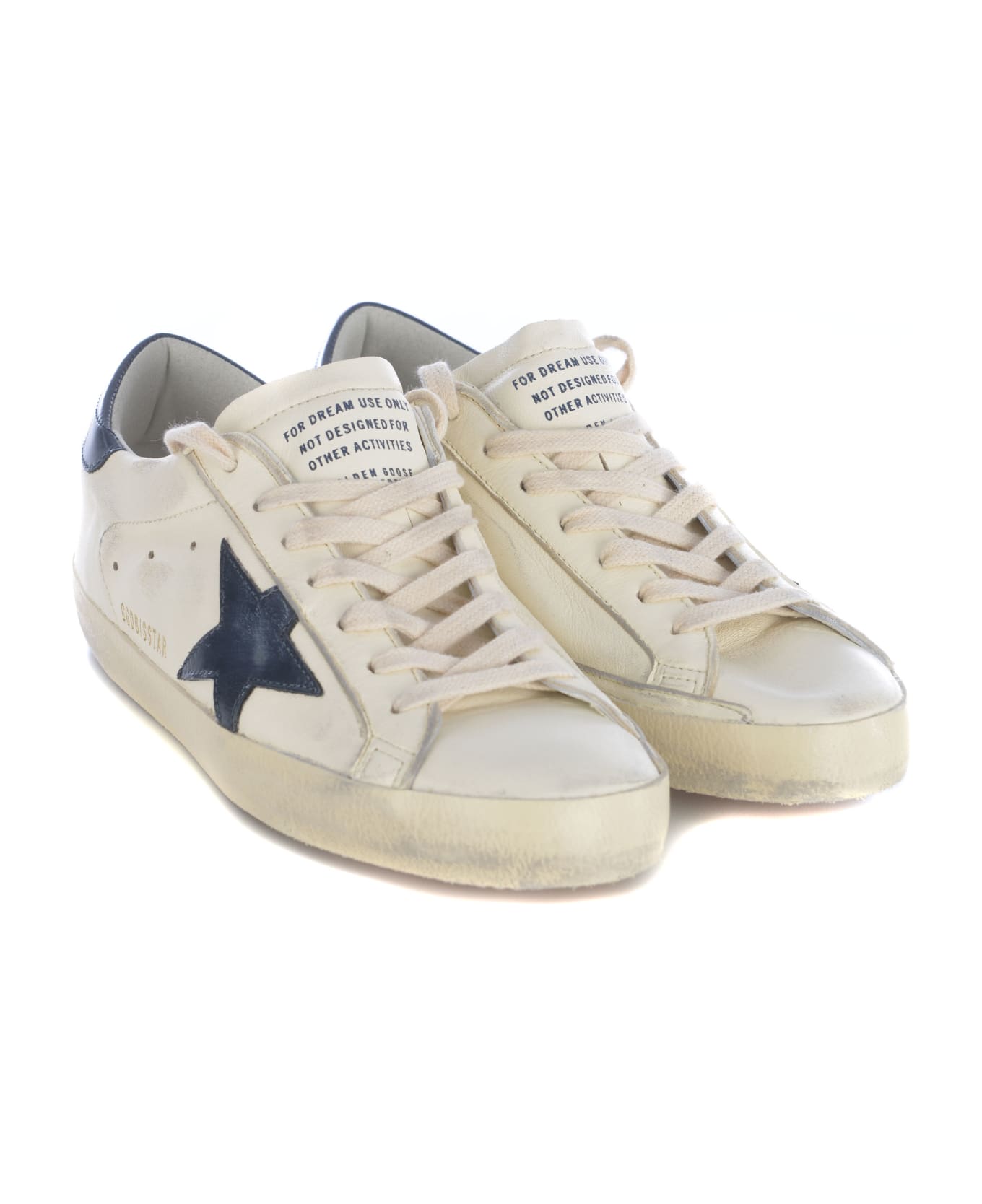 Golden Goose Sneakers Golden Gooose "super Star" Made Of Leather - Bianco blu