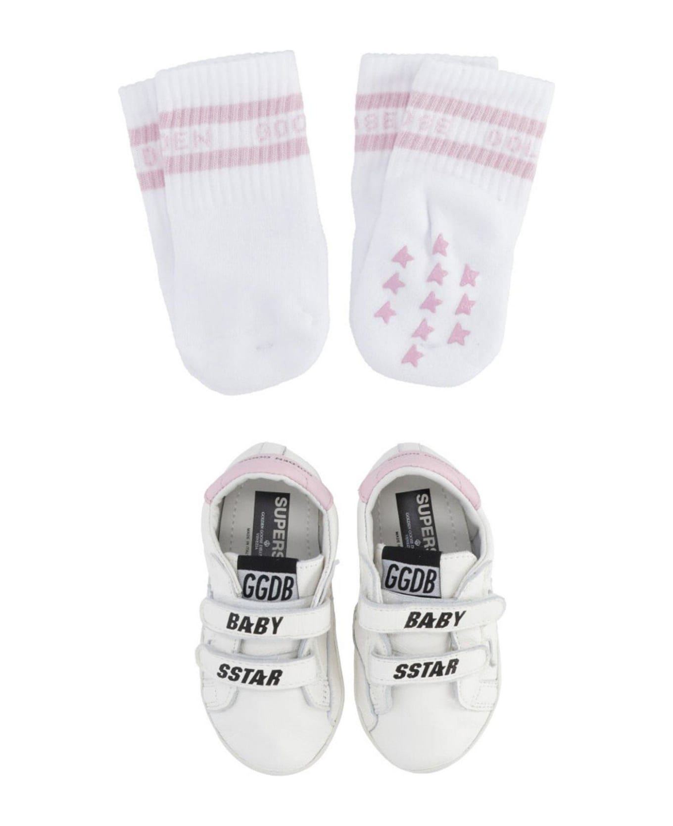 Golden Goose Sneakers Socks Gift Set - White/Baby Pink