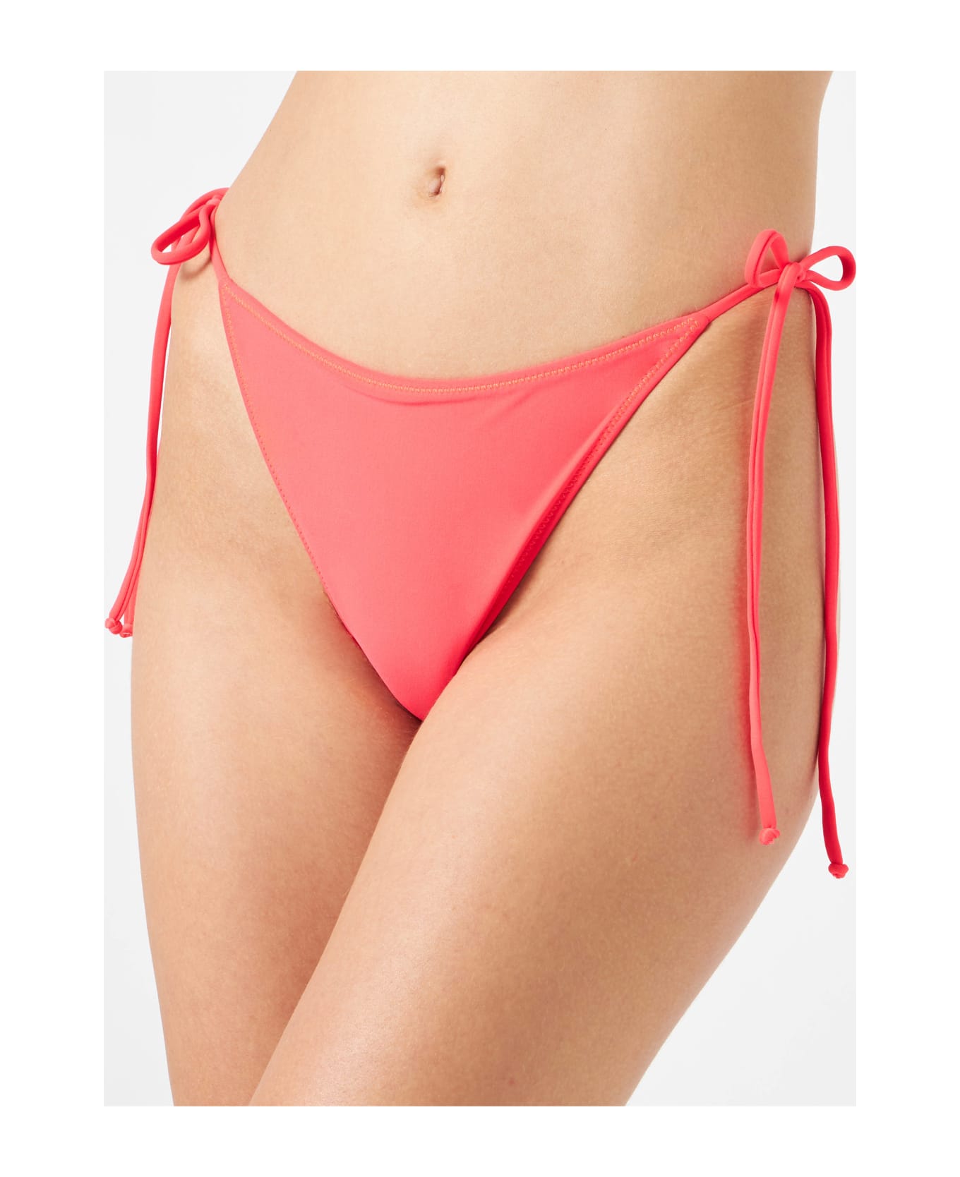 MC2 Saint Barth Woman Fluo Red Swim Briefs With Side Laces - FLUO
