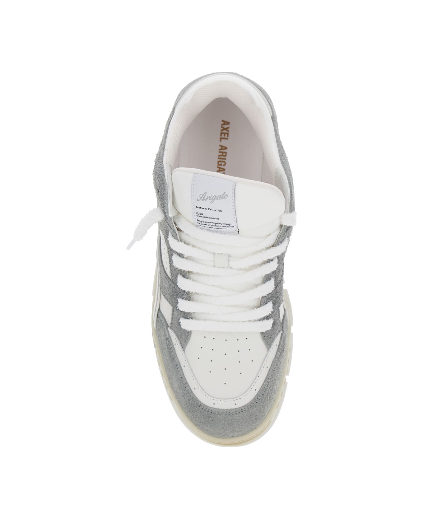 Axel Arigato 'area Lo' Grey Low Top Sneakers With Logo Patch On The Tongue And Chunky Sole In Leather Blend Man - Grey