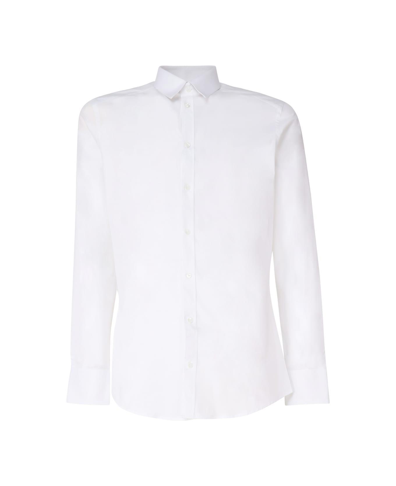 Dolce & Gabbana Shirt Made Of Stretch Cotton Poplin - White