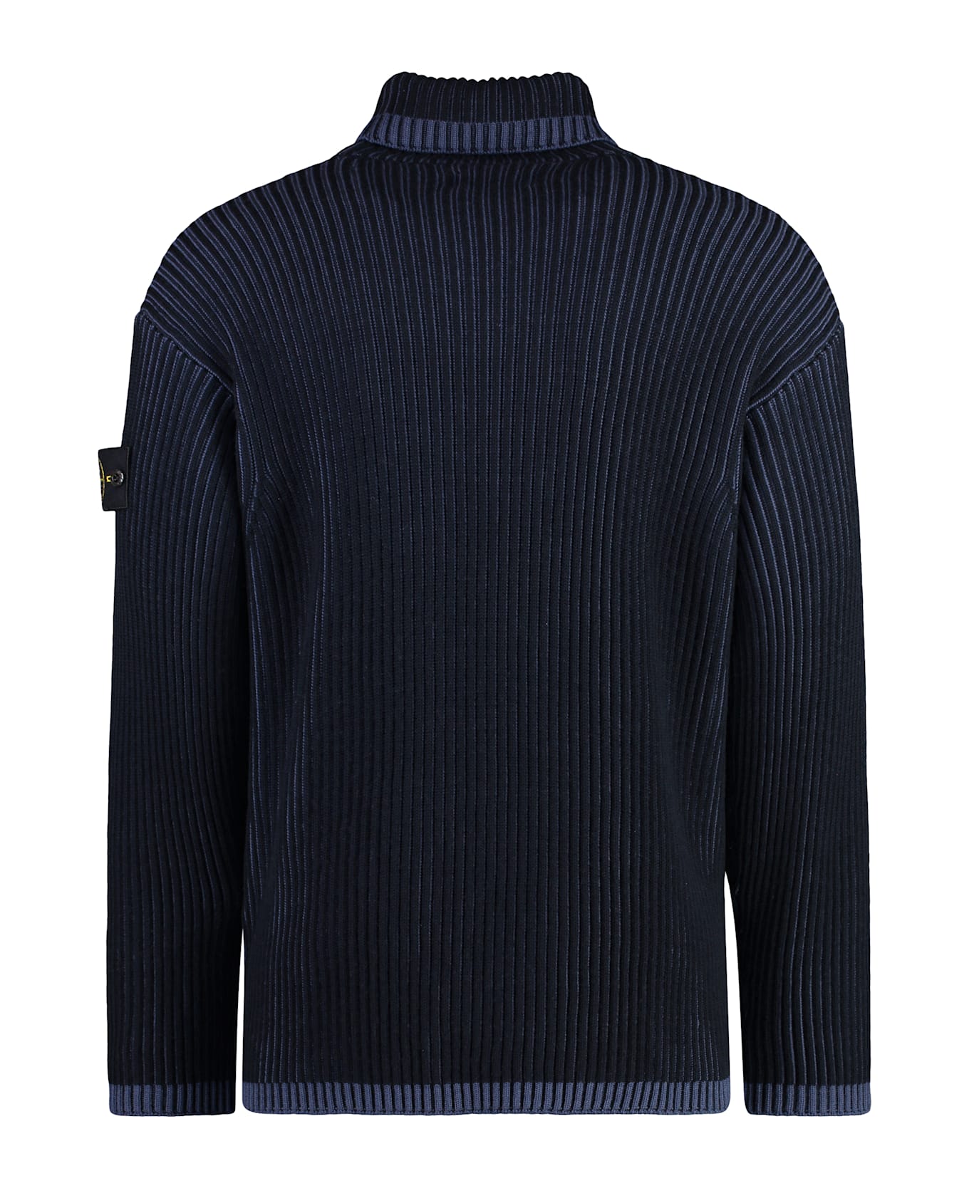 Stone Island Virgin Wool Turtleneck Sweater - blue